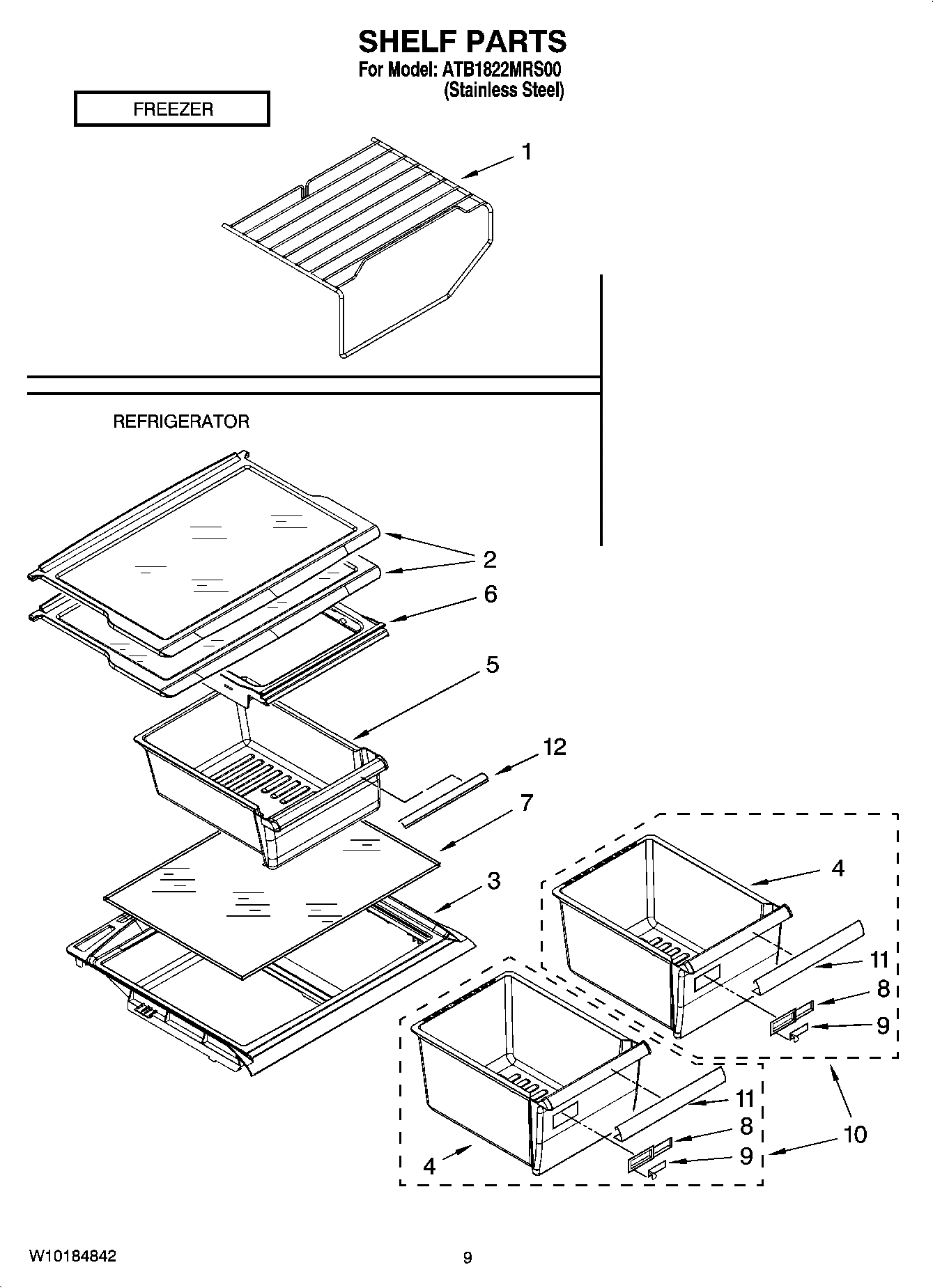 05 - SHELF PARTS, OPTIONAL PARTS (NOT INCLUDED)