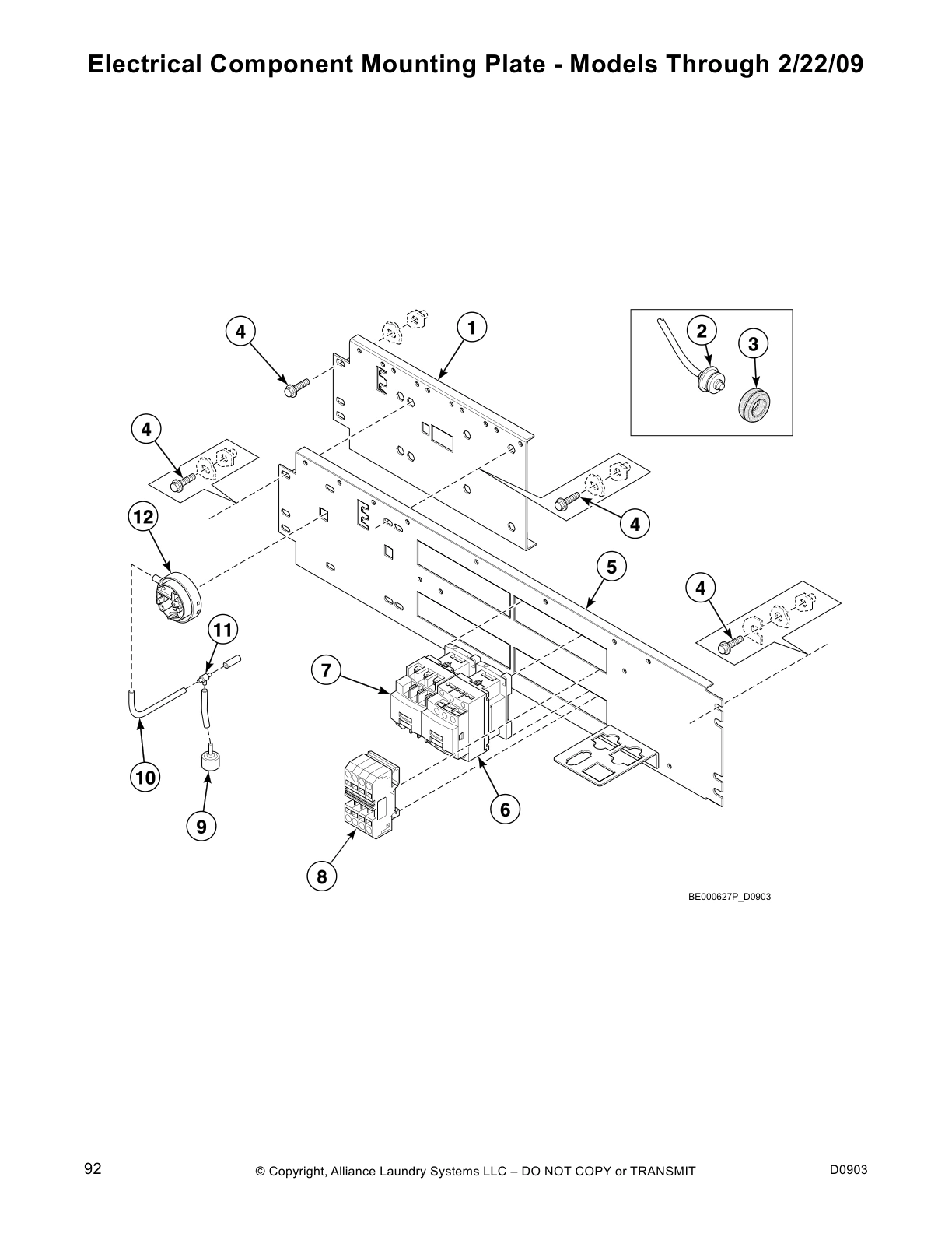Electrical Component Mounting Plate - Models Through 2/22/09