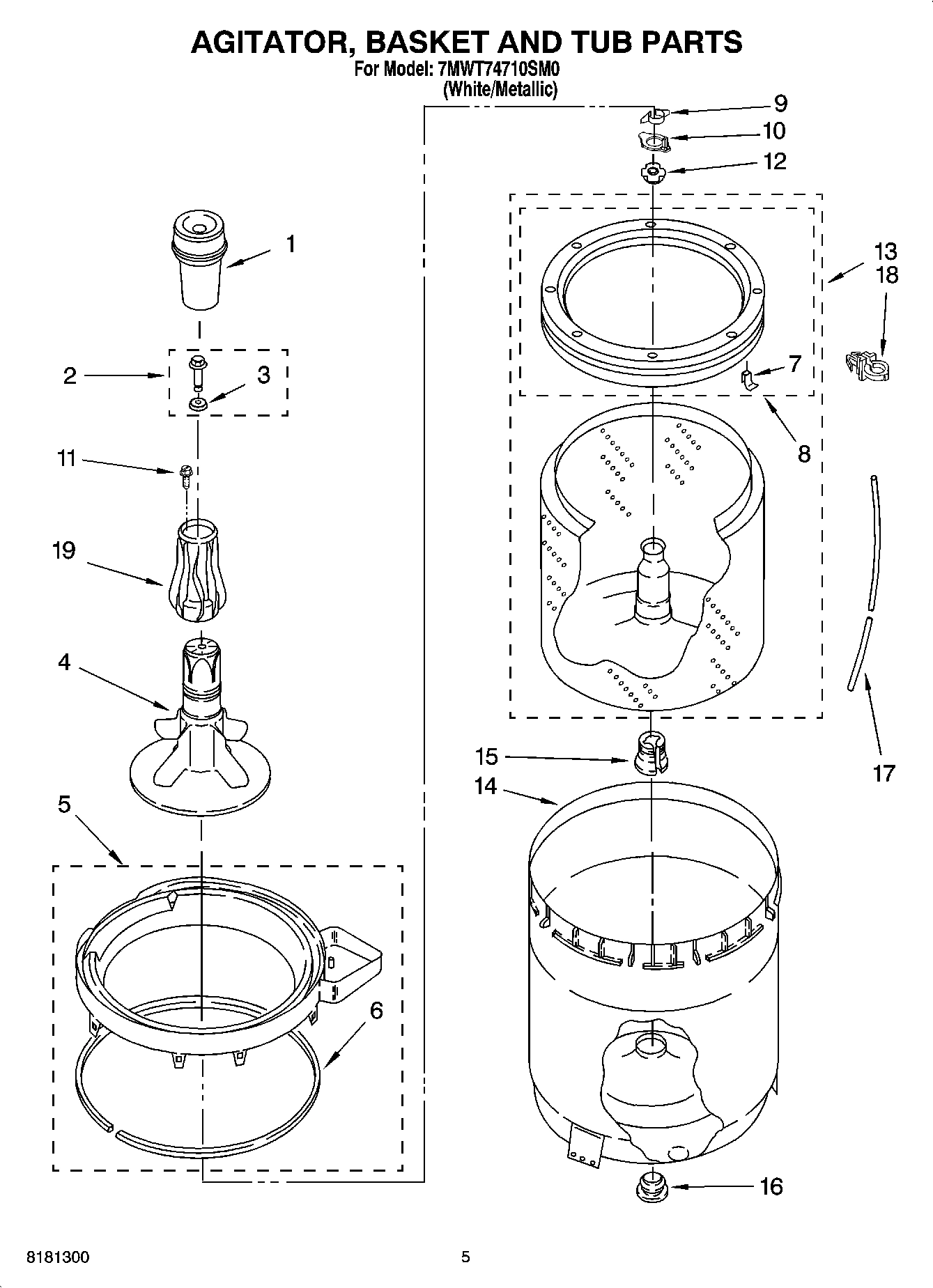 03 - AGITATOR, BASKET AND TUB PARTS