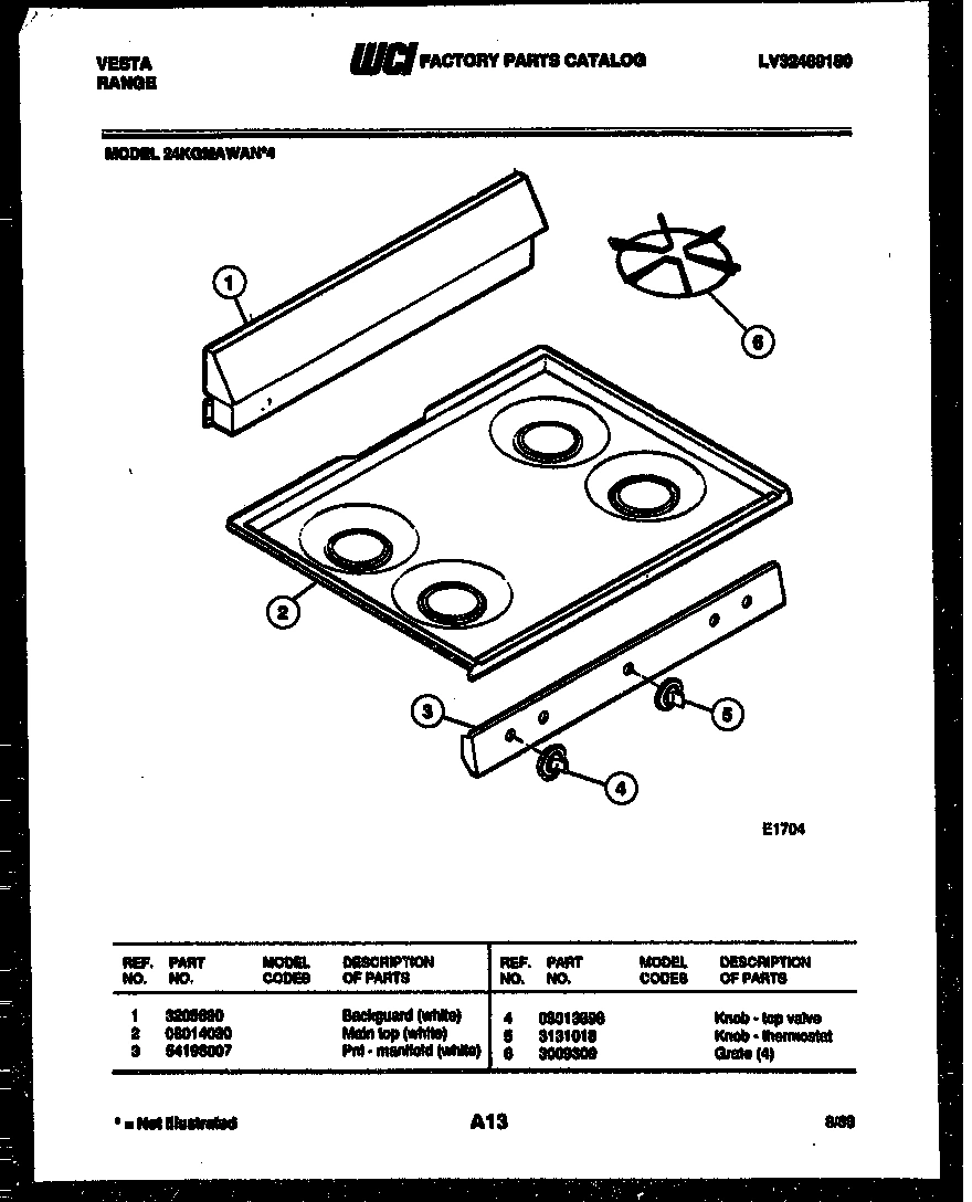 02 - BACKGUARD AND COOKTOP PARTS
