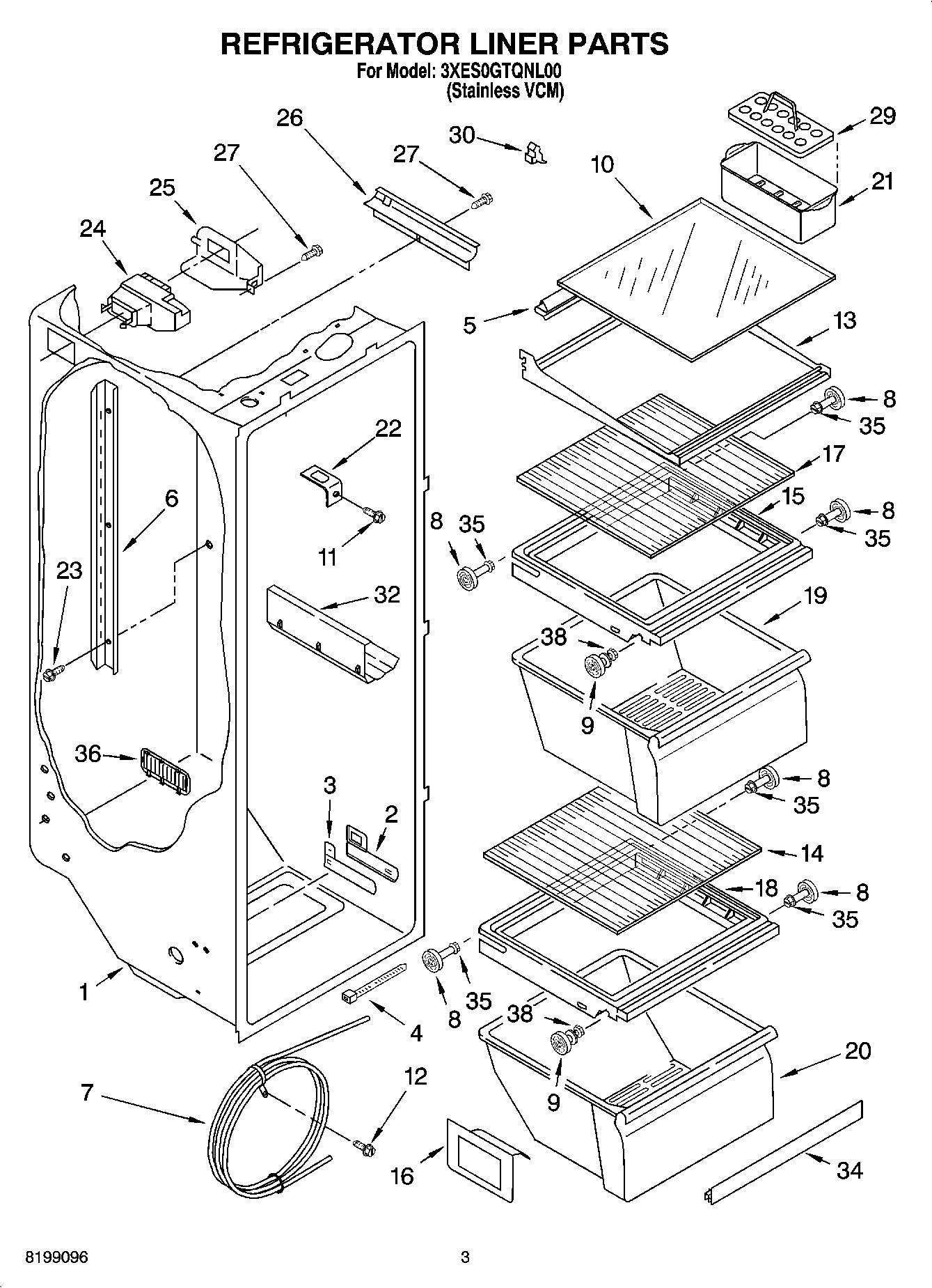 02 - REFRIGERATOR LINER PARTS