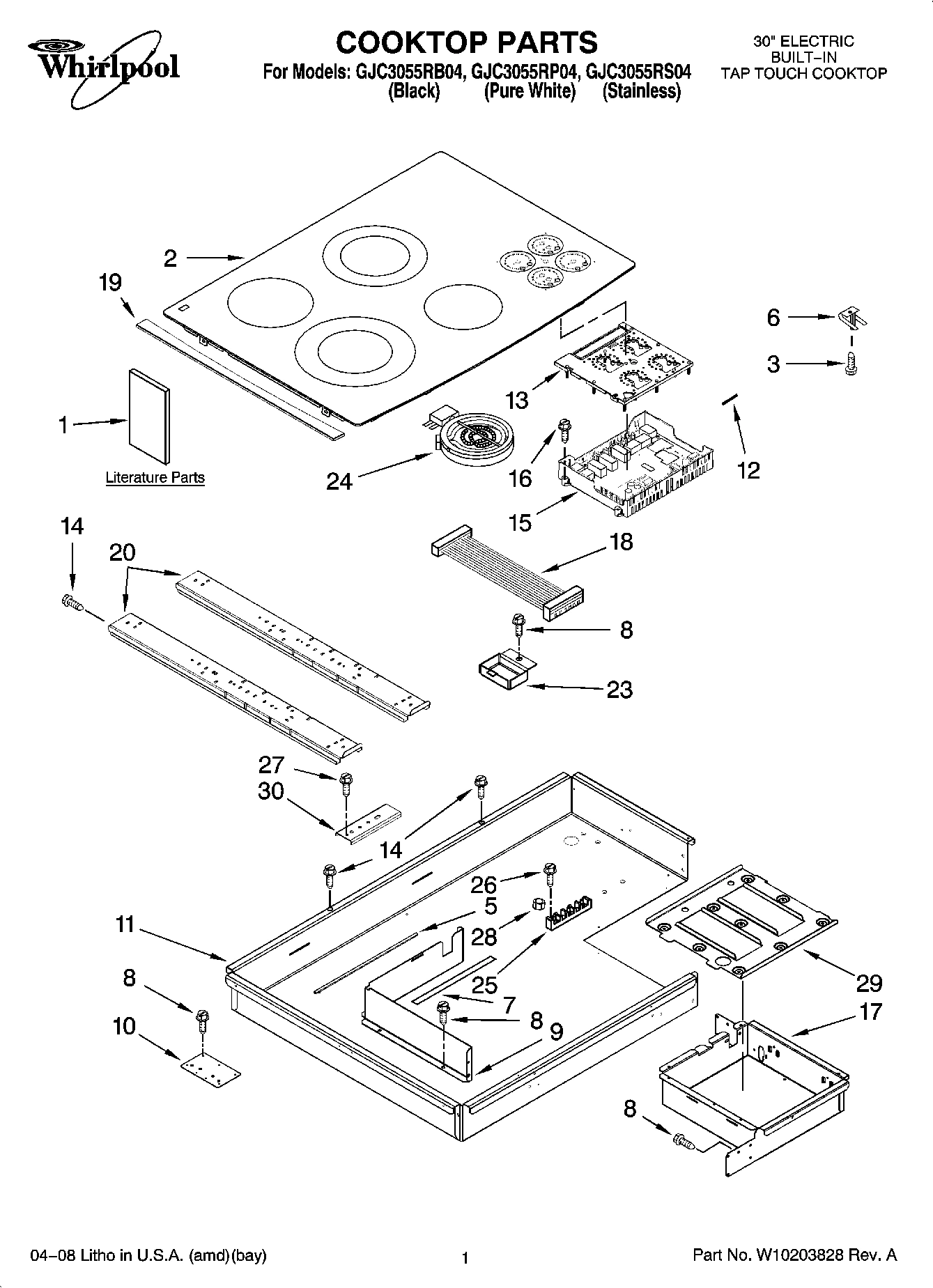 01 - COOKTOP PARTS, OPTIONAL PARTS (NOT INCLUDED)