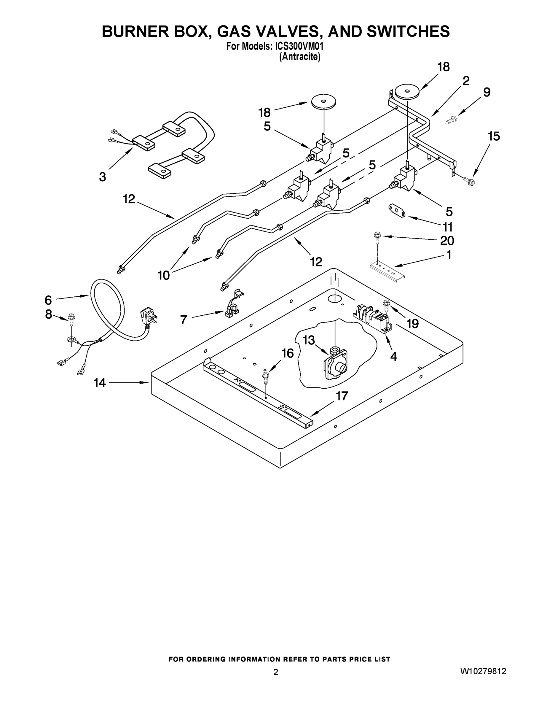 02 - BURNER BOX, GAS VALVES, AND SWITCHES