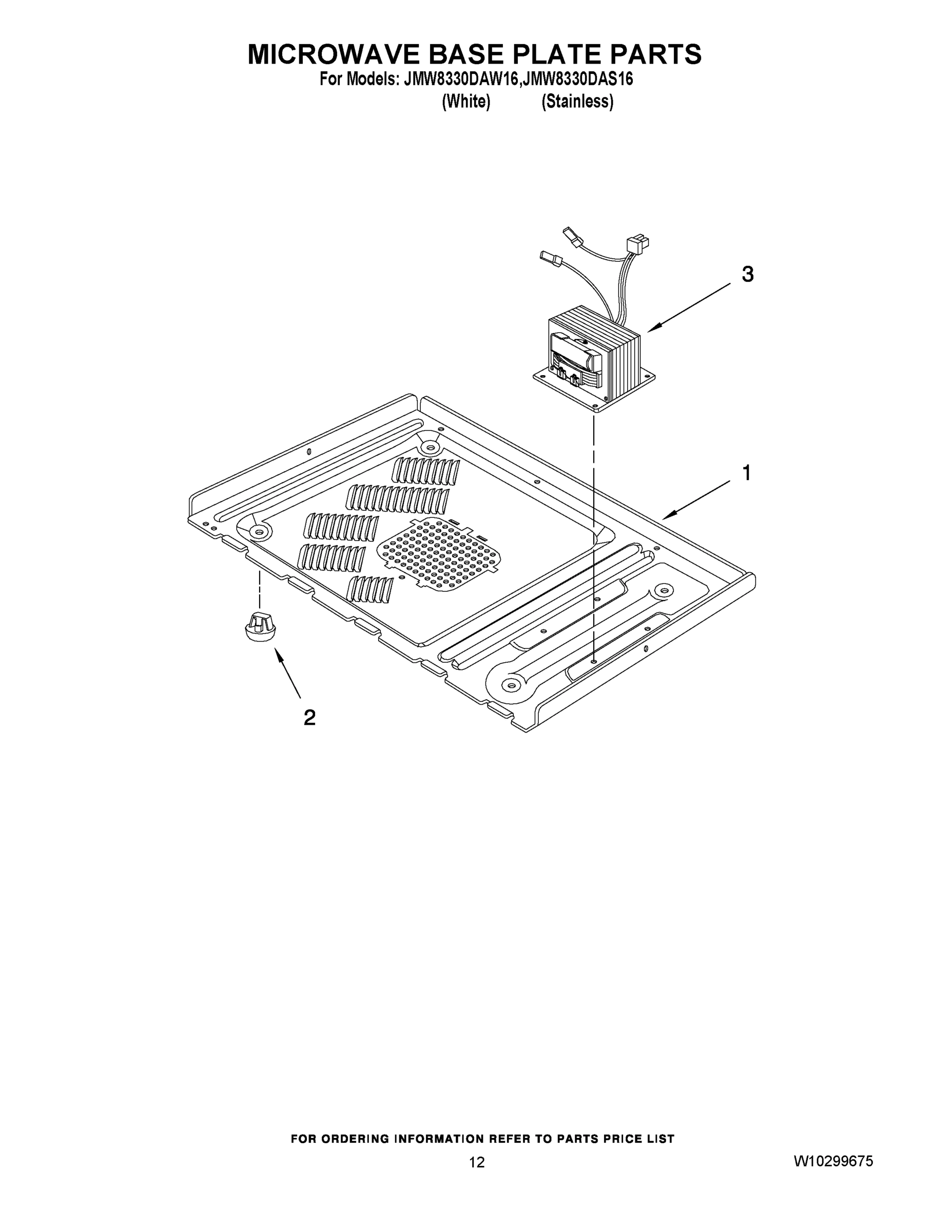 10 - MICROWAVE BASE PLATE PARTS