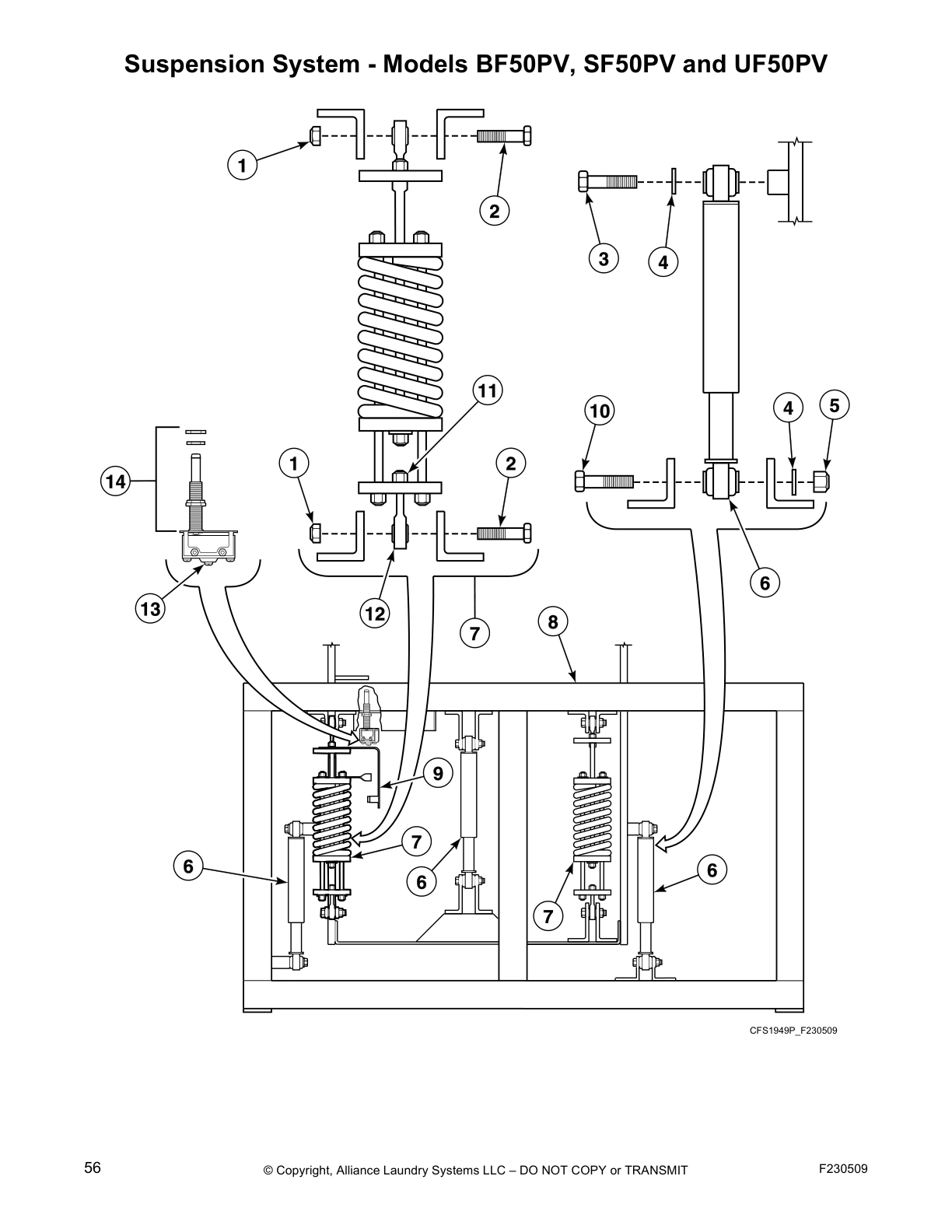Suspension System - Models BF50PV, SF50PV and UF50PV