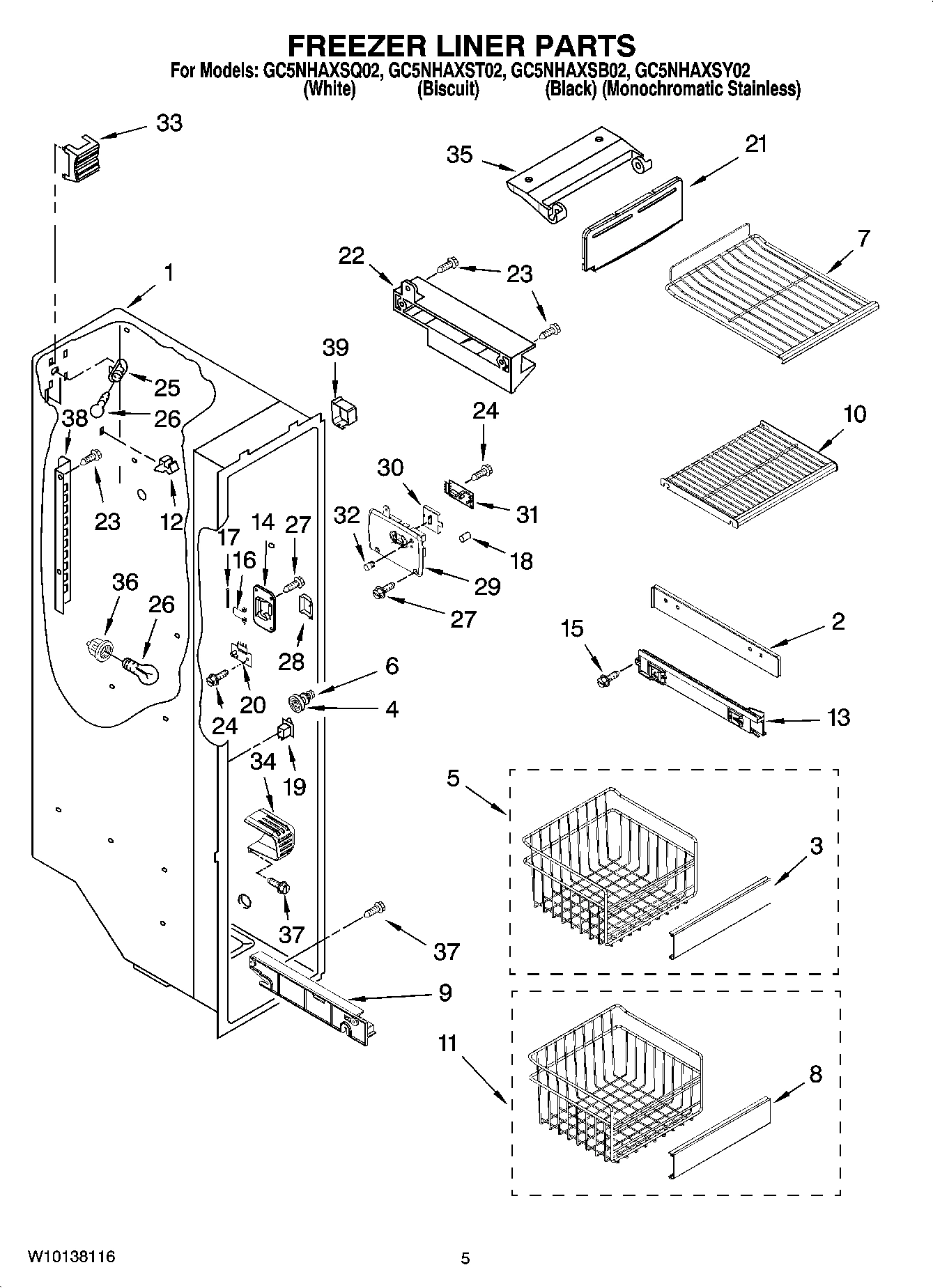 04 - FREEZER LINER PARTS