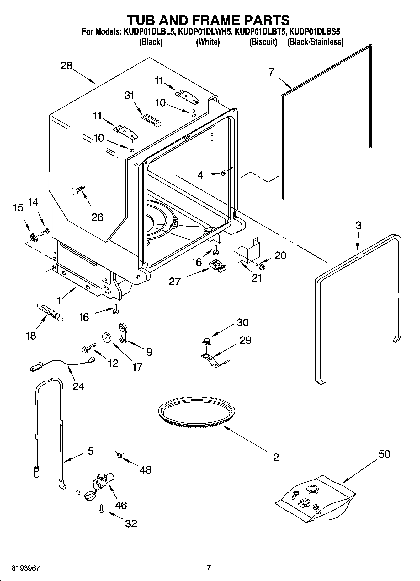 07 - TUB AND FRAME PARTS