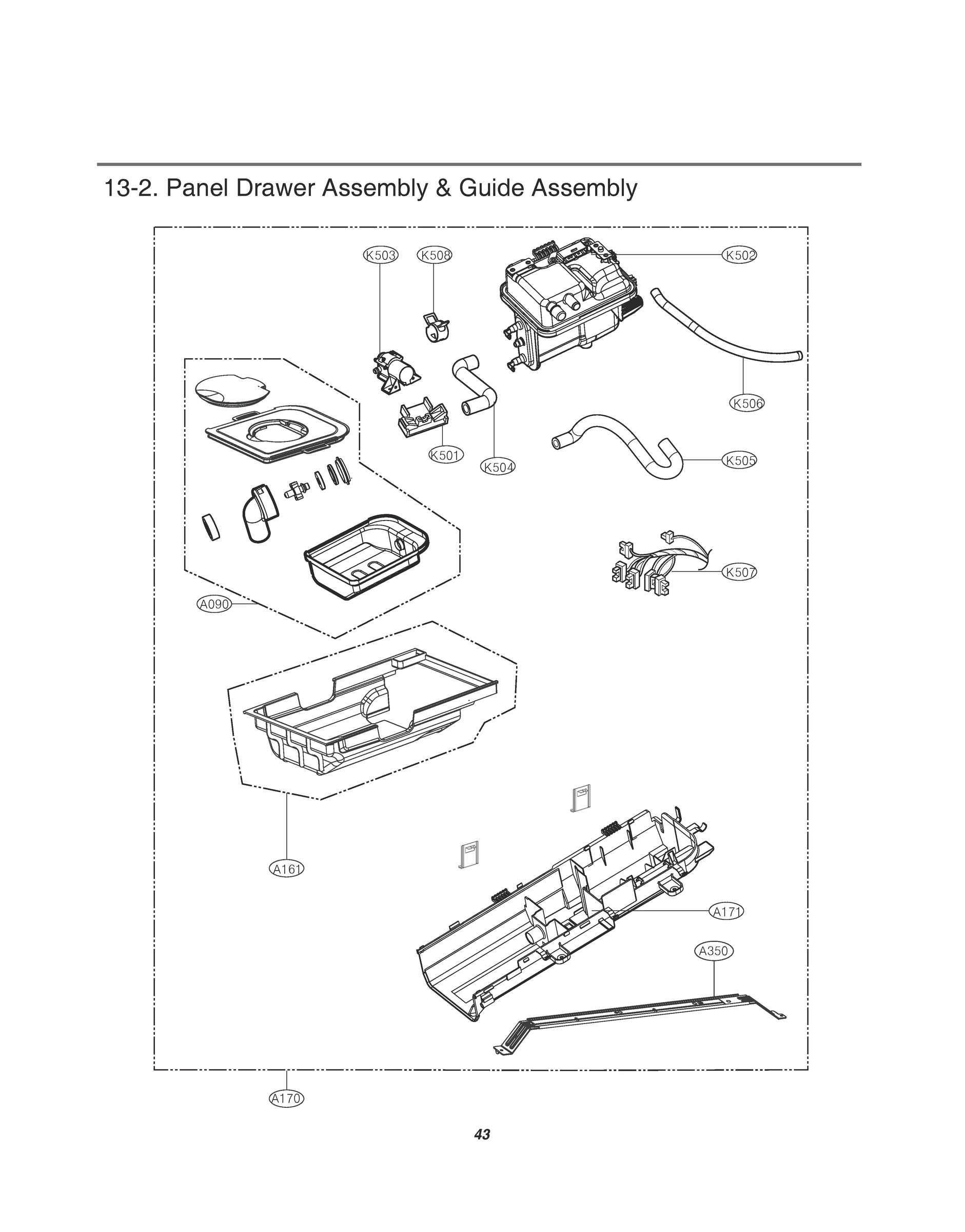 PANEL DRAWER ASSEMBLY & GUIDE ASSEMBLY