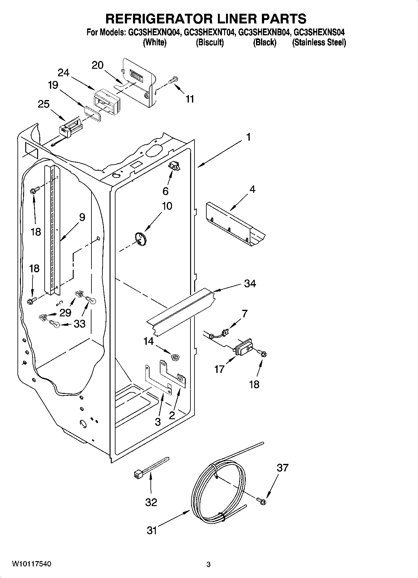 02 - REFRIGERATOR LINER PARTS