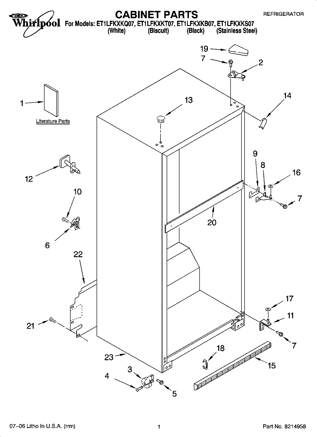 01 - CABINET PARTS