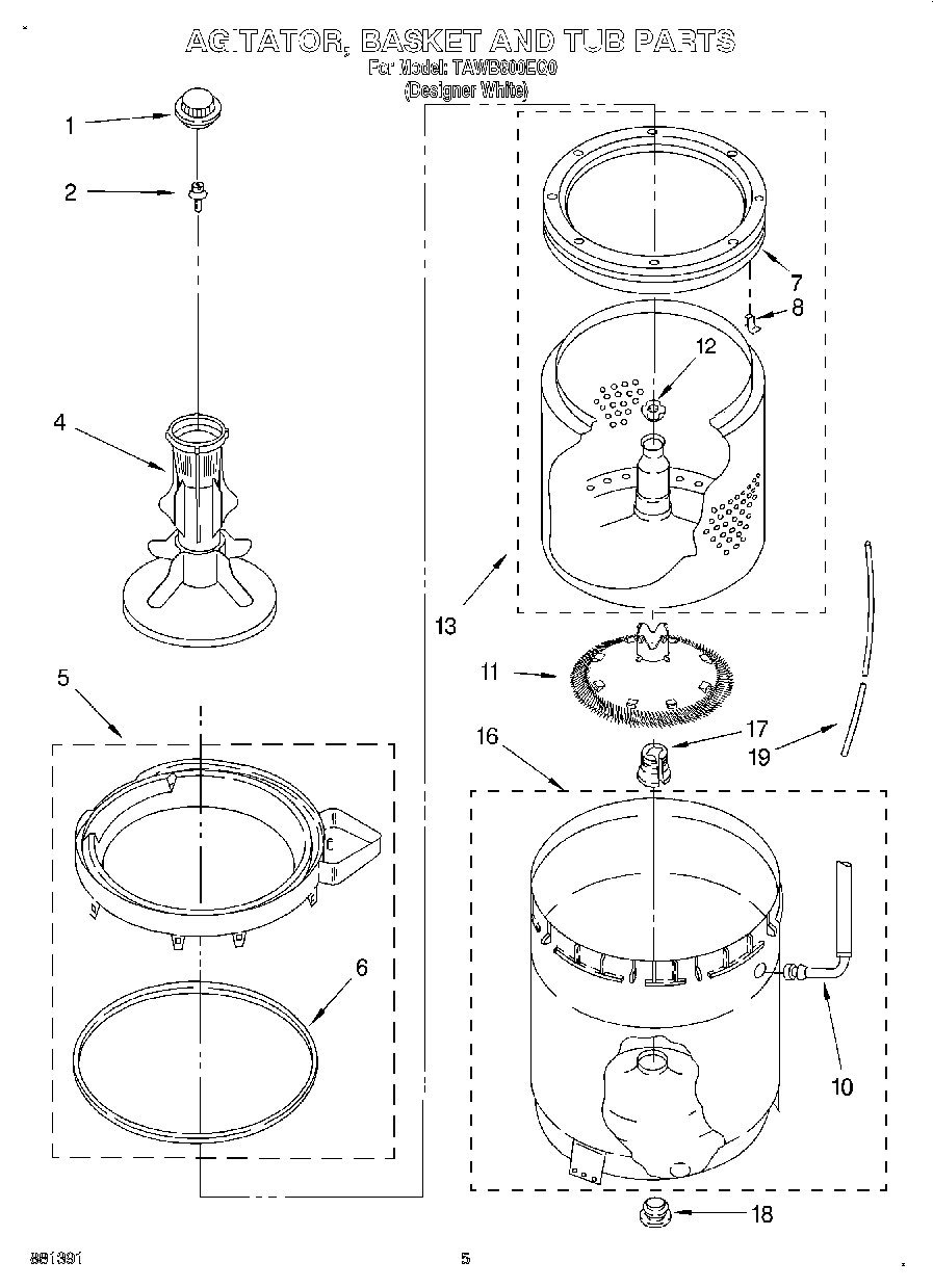 03 - AGITATOR, BASKET, AND TUB