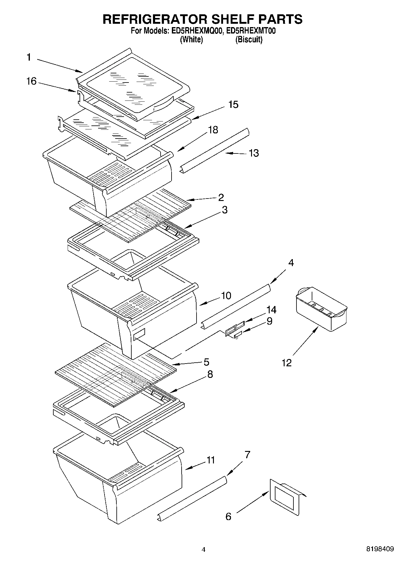 03 - REFRIGERATOR SHELF PARTS