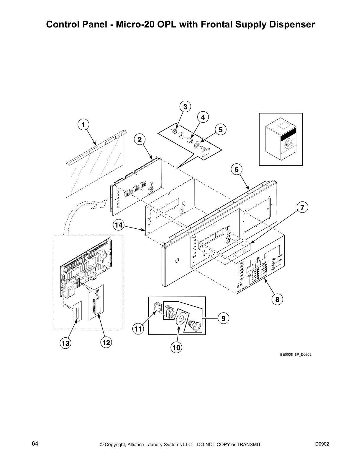 Control Panel - Micro-20 OPL with Frontal Supply Dispenser