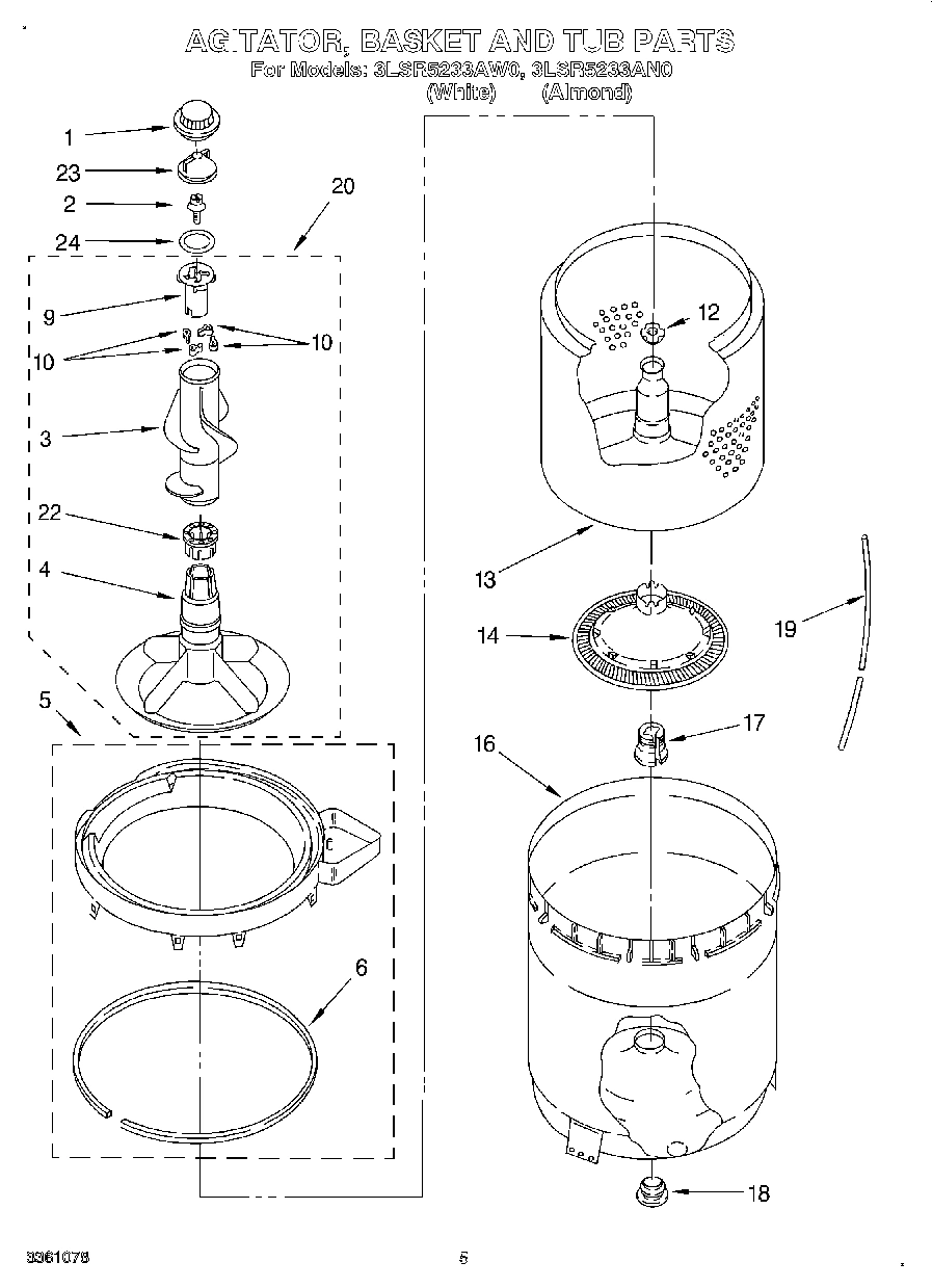 04 - AGITATOR, BASKET AND TUB