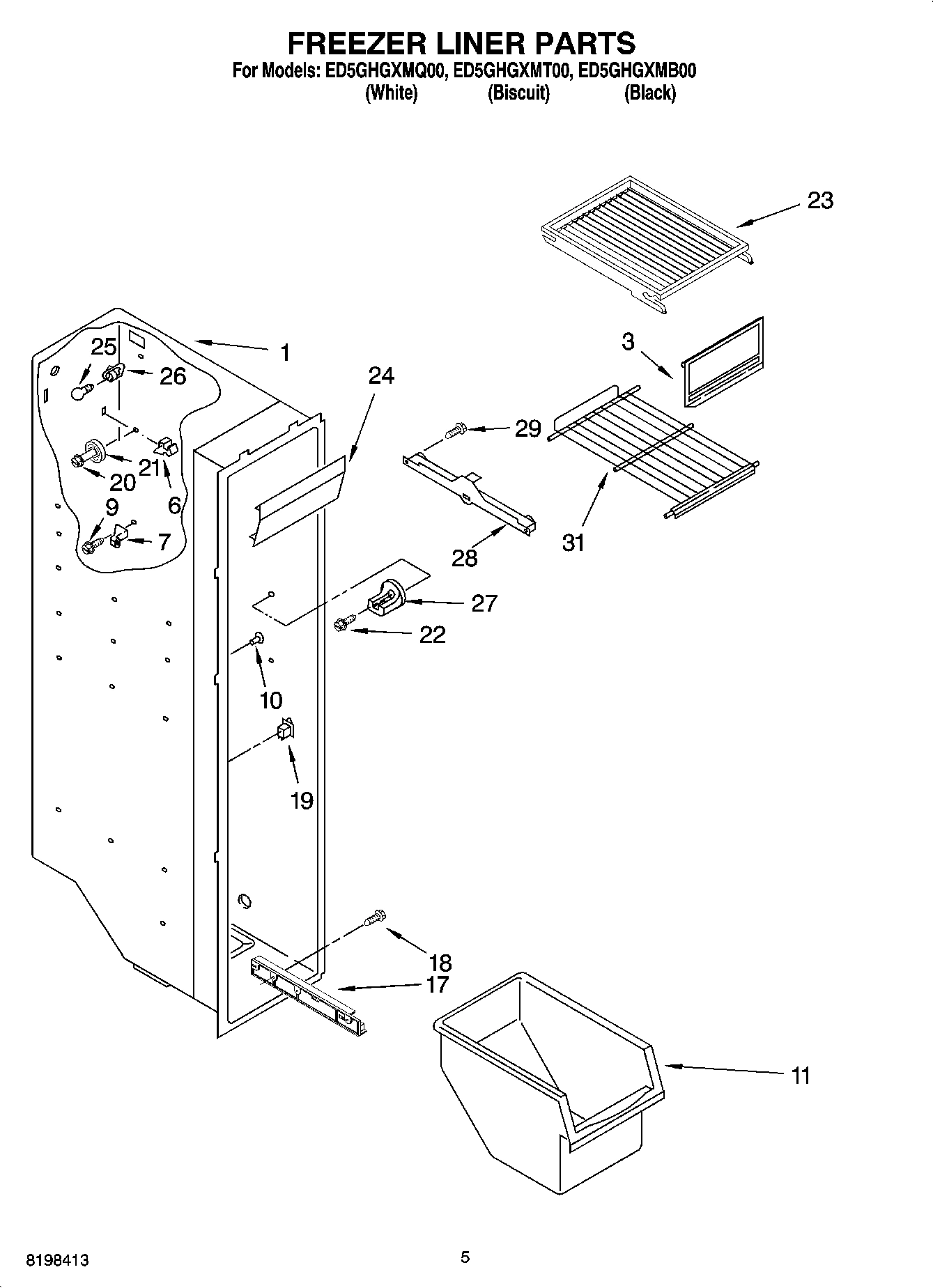 04 - FREEZER LINER PARTS