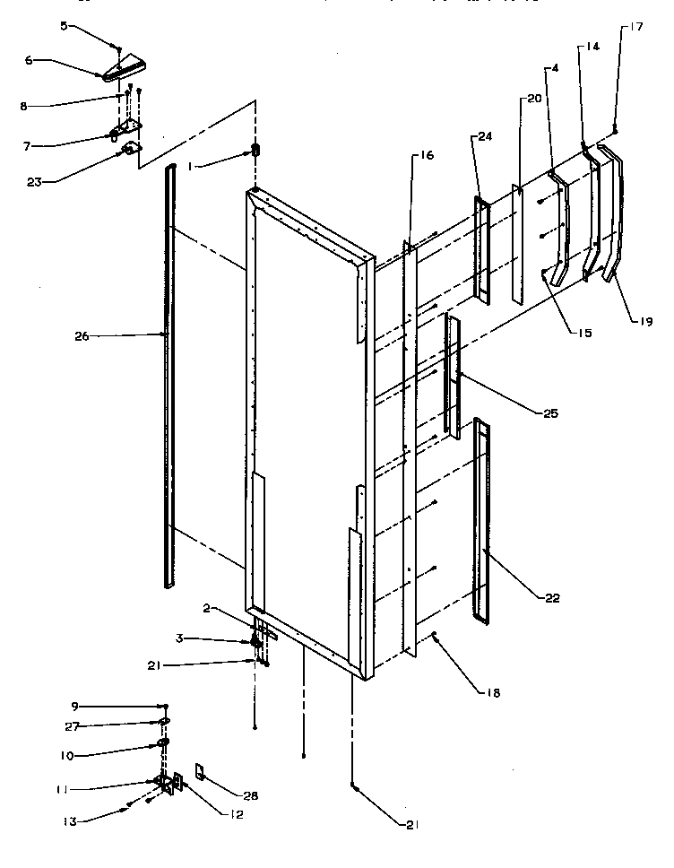 13 - REF DOOR HINGE AND TRIM PARTS