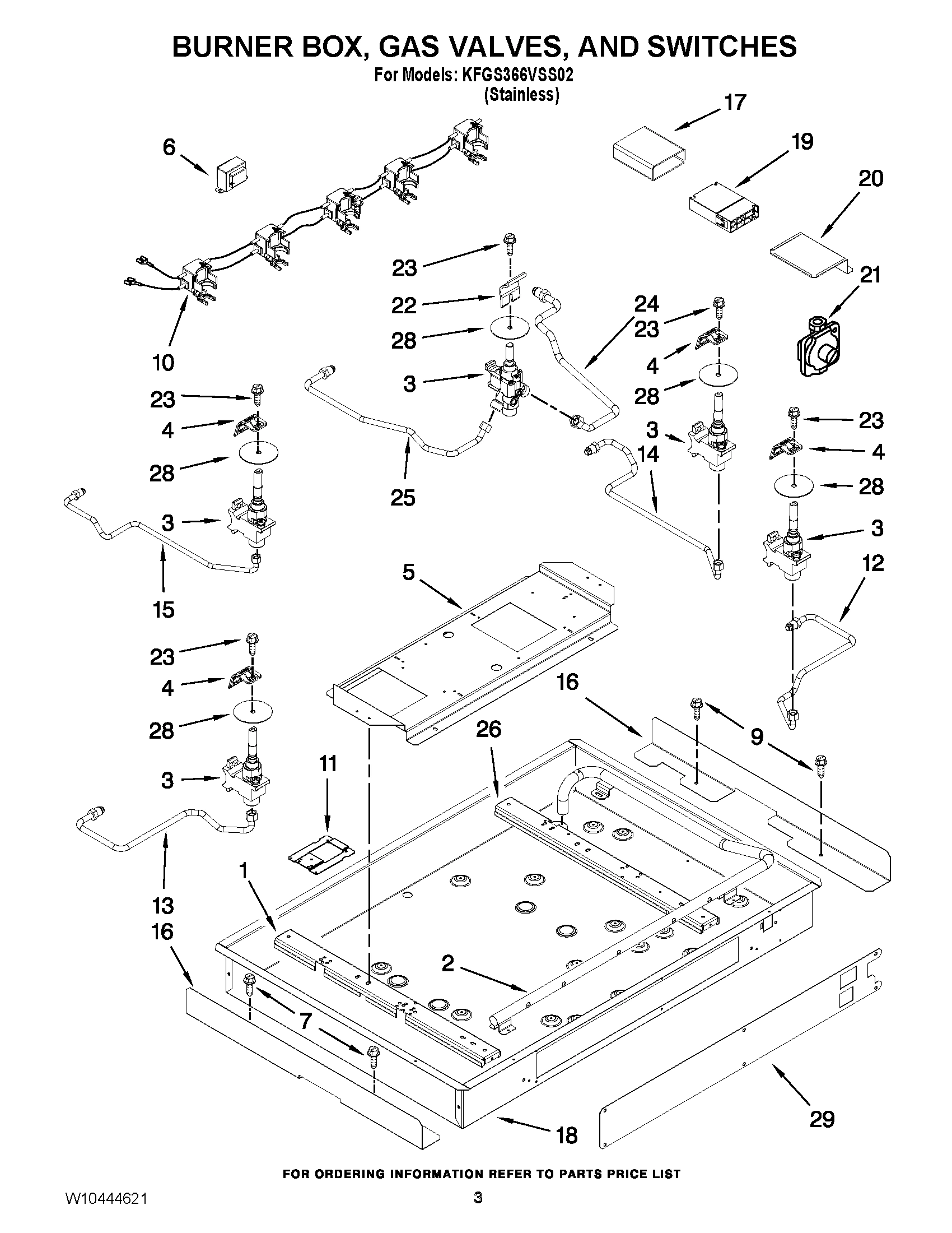 02 - BURNER BOX, GAS VALVES, AND SWITCHES