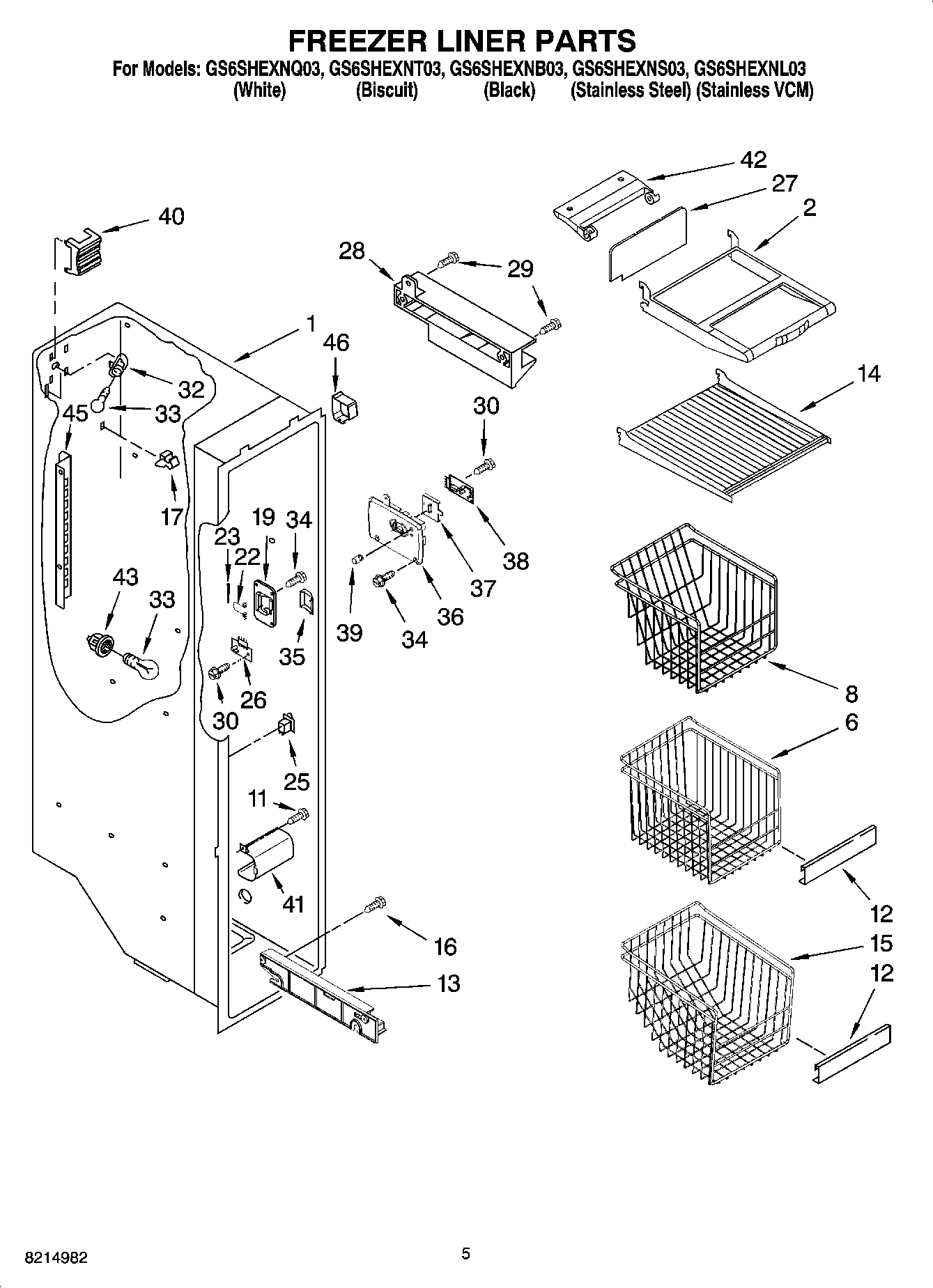 04 - FREEZER LINER PARTS