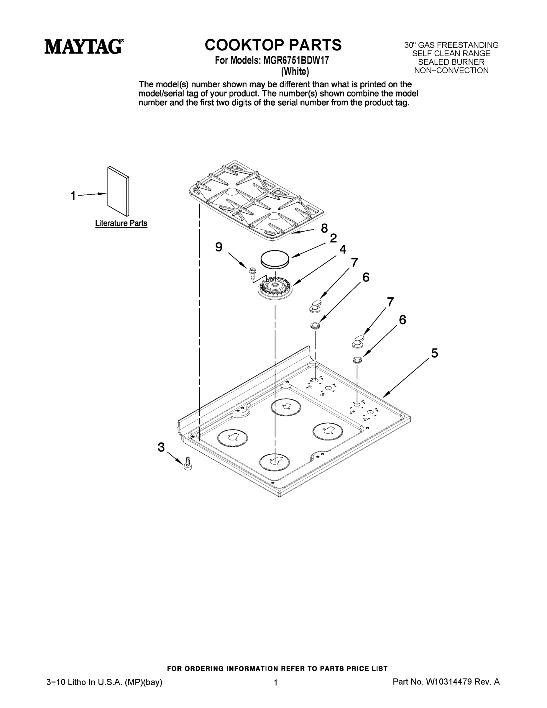 01 - COOKTOP PARTS