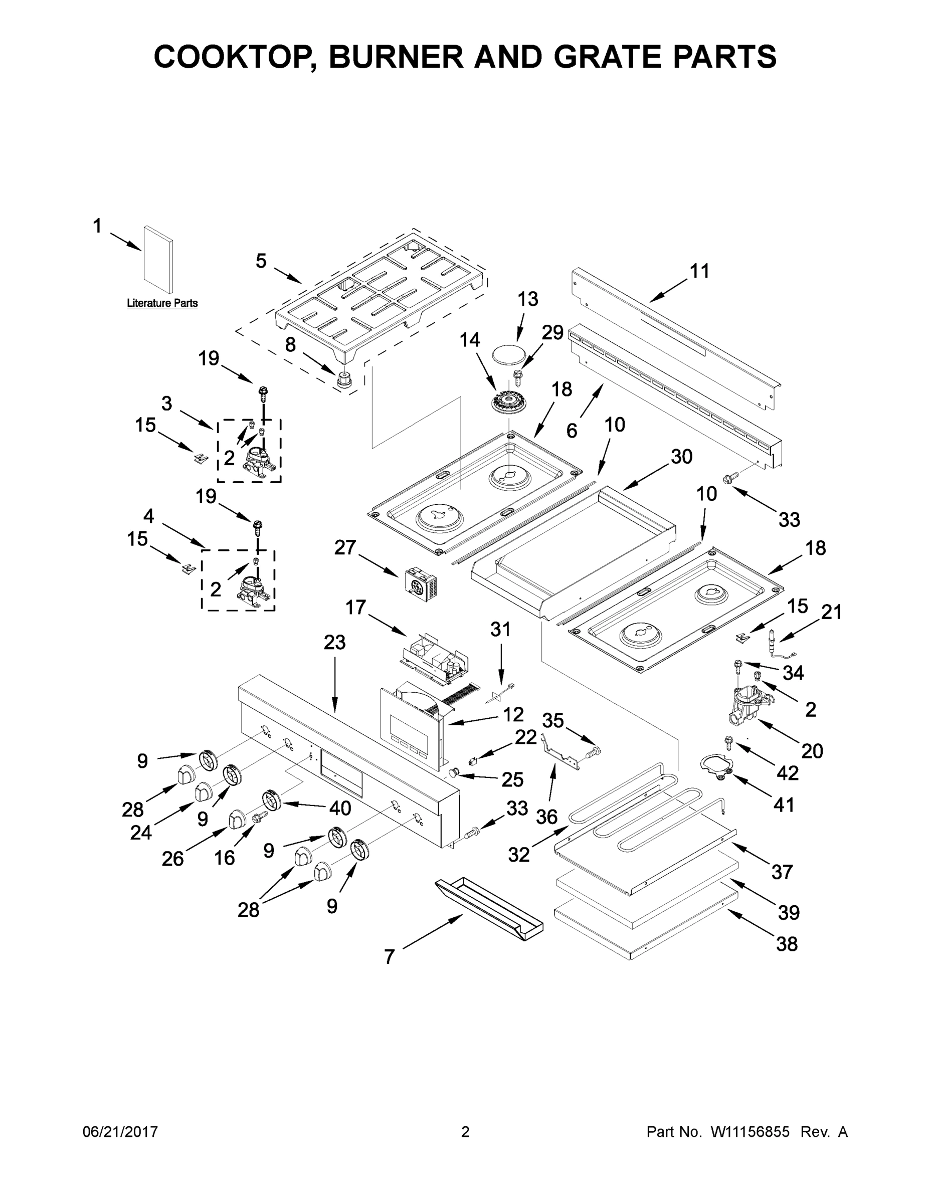 02 - COOKTOP, BURNER AND GRATE PARTS