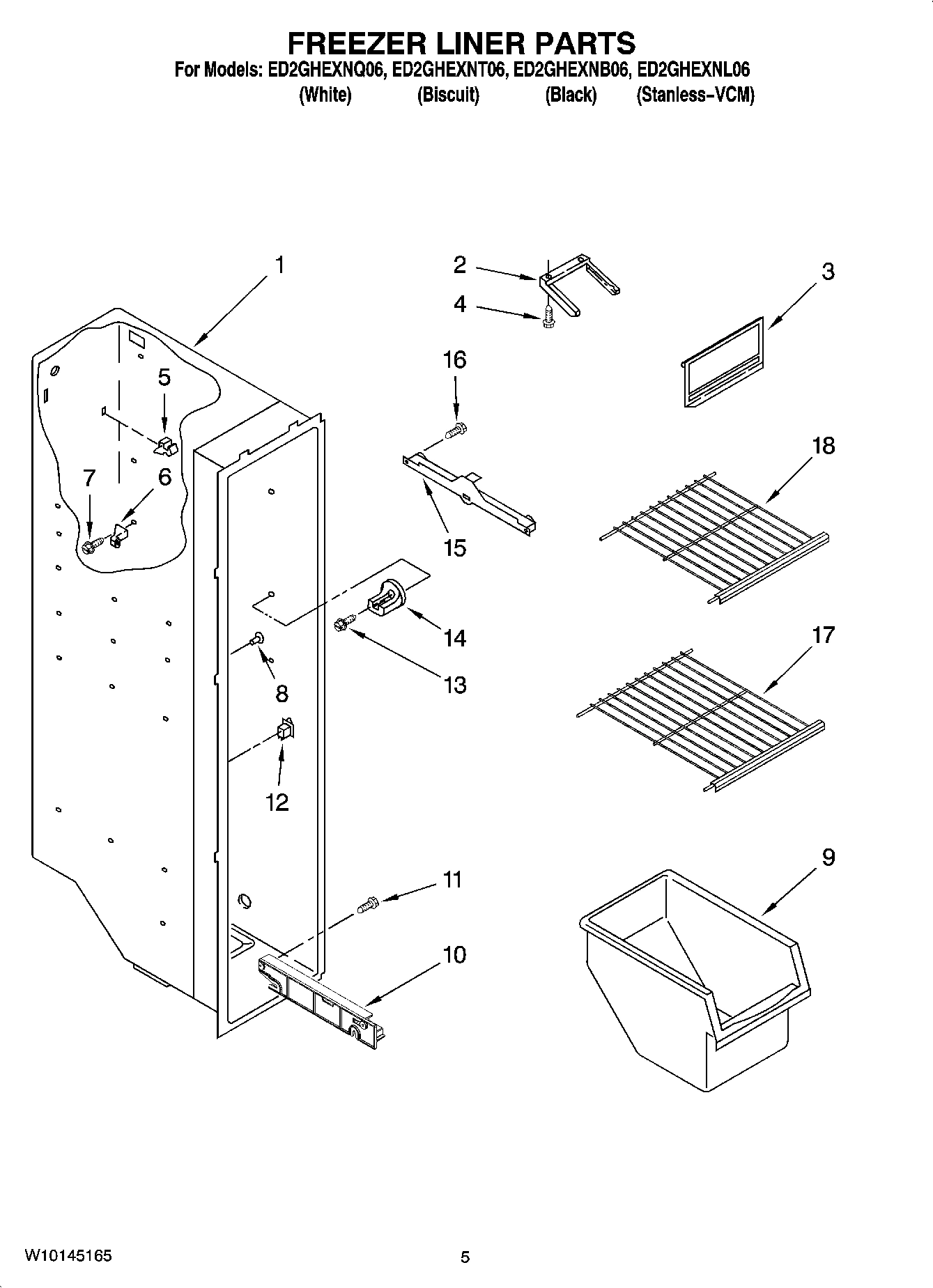 04 - FREEZER LINER PARTS