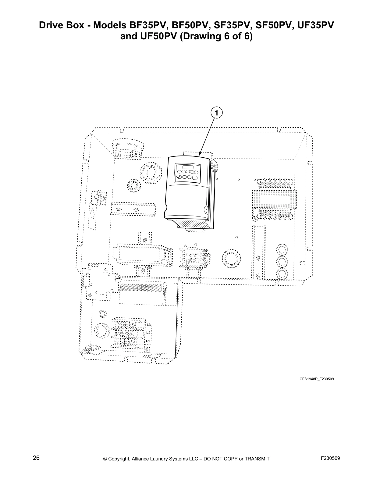 Drive Box - Models BF35PV, BF50PV, SF35PV, SF50PV, UF35PV
and UF50PV (Drawing 6 of 6)