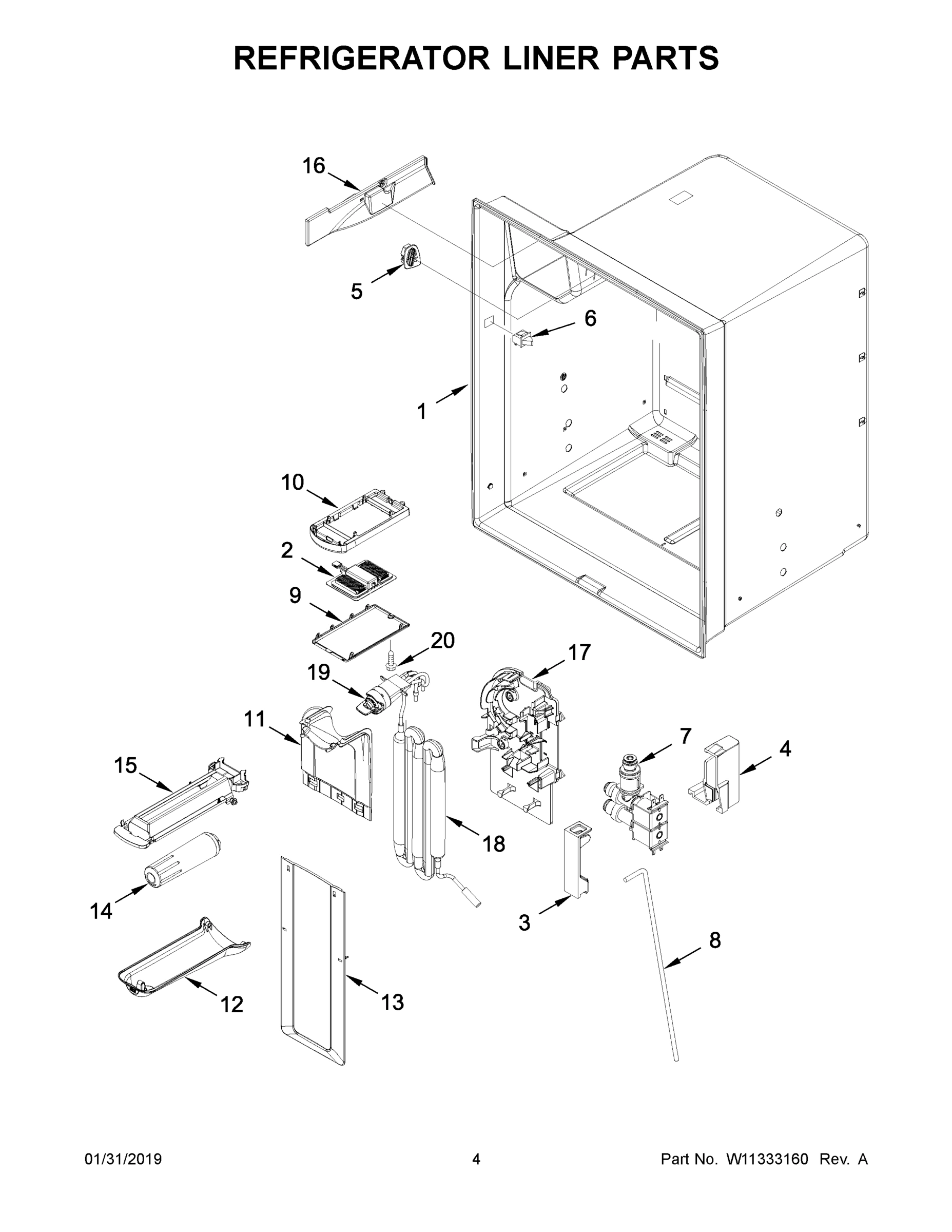 03 - REFRIGERATOR LINER PARTS