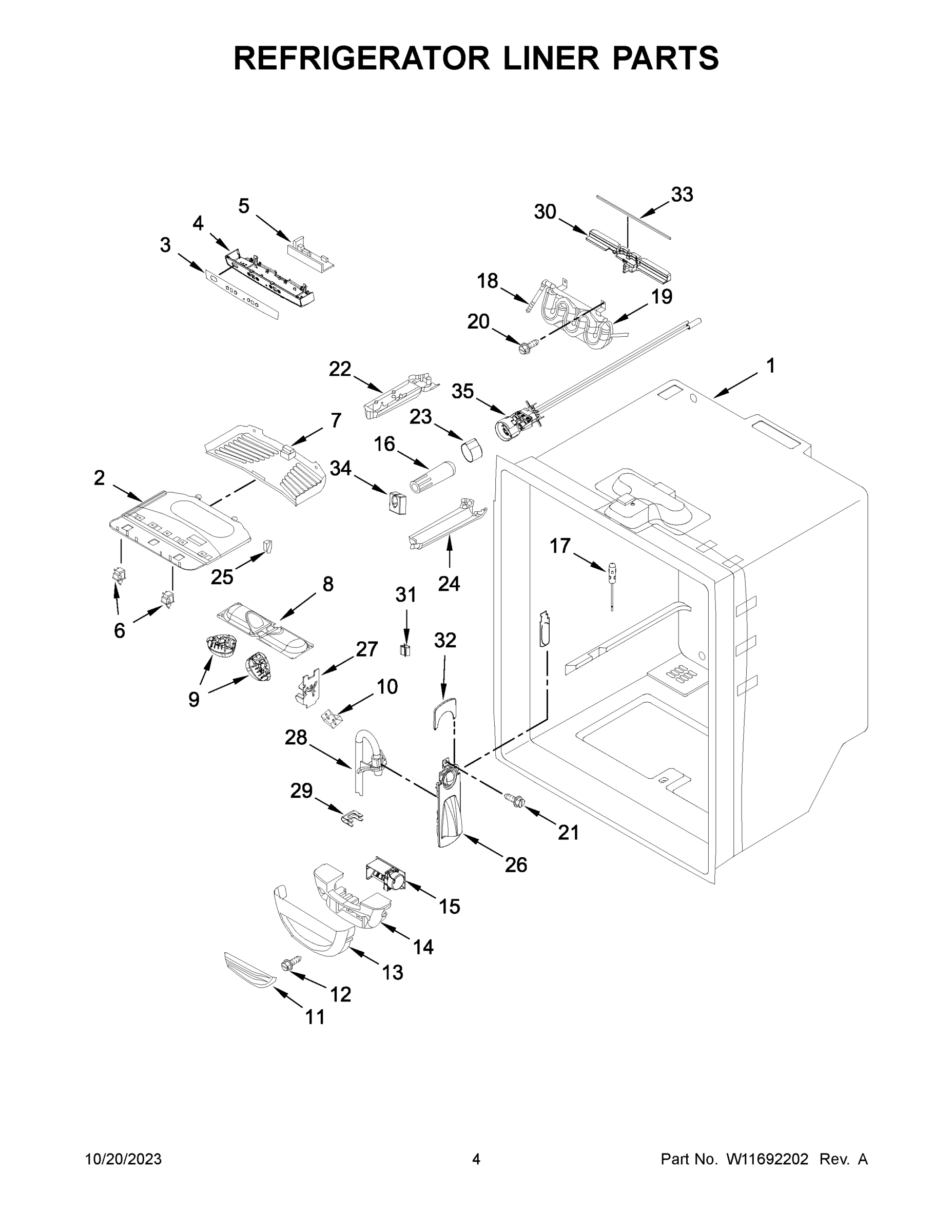 03 - REFRIGERATOR LINER PARTS