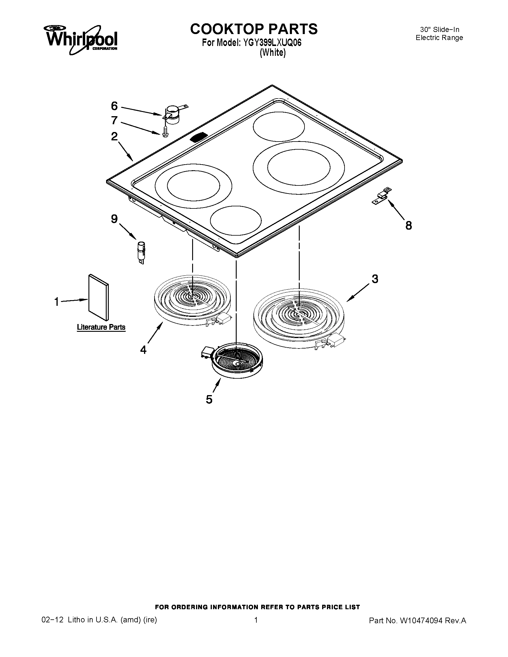 01 - COOKTOP PARTS