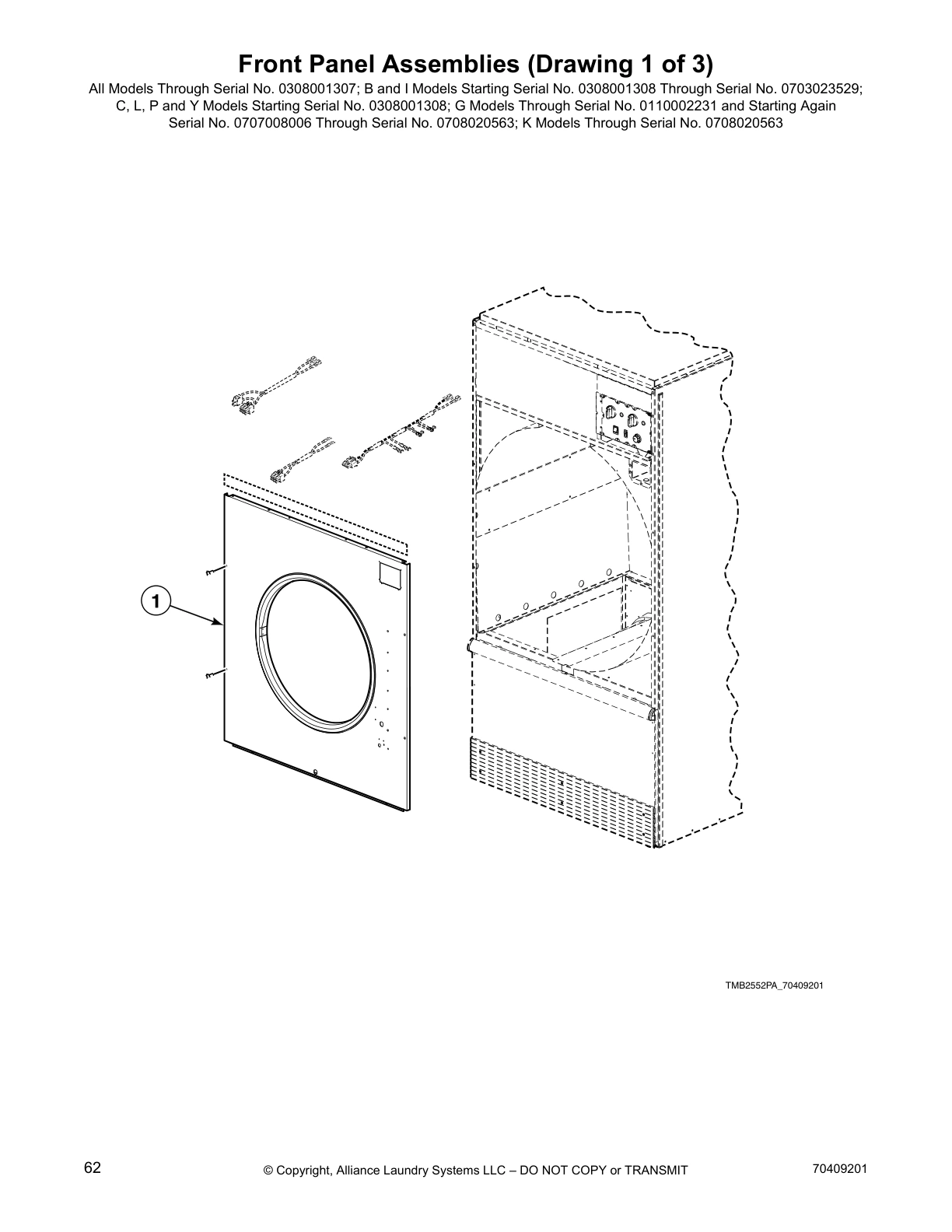 Front Panel Assemblies (Drawing 1 of 3)