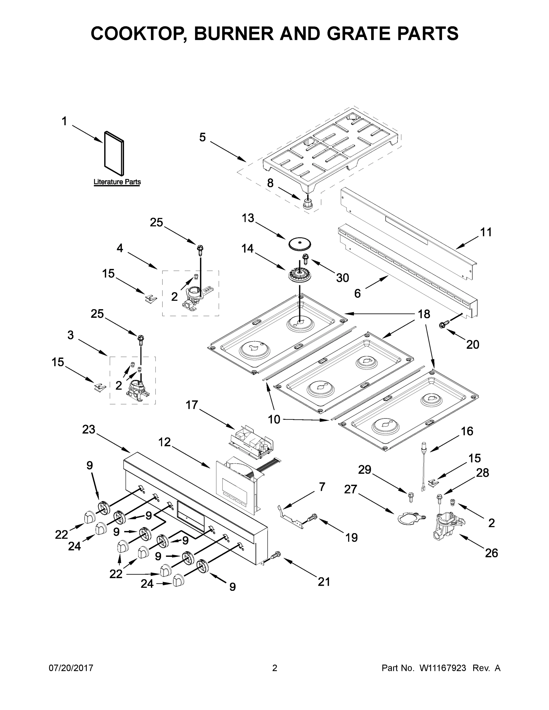 02 - COOKTOP, BURNER AND GRATE PARTS