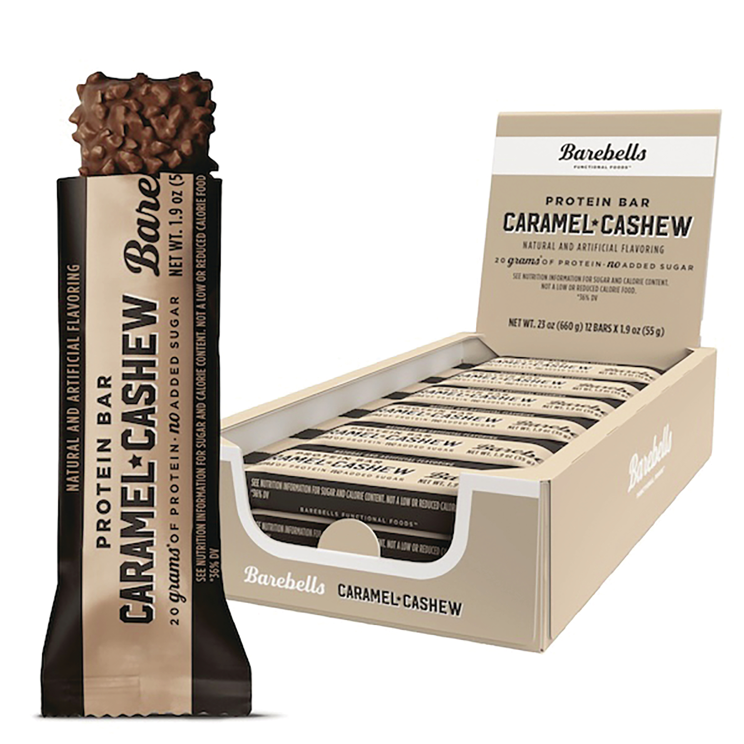 Barebells Protein Bar - Caramel Cashew | 20 G Protein | 12 Bars