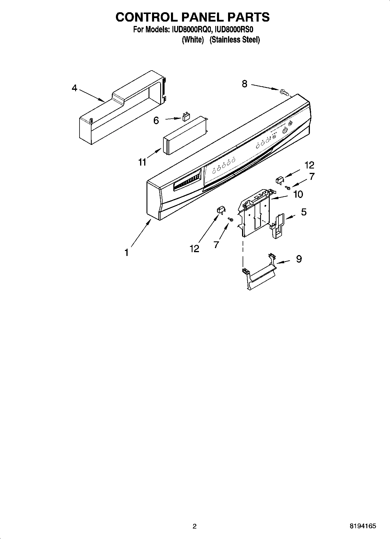 02 - CONTROL PANEL PARTS