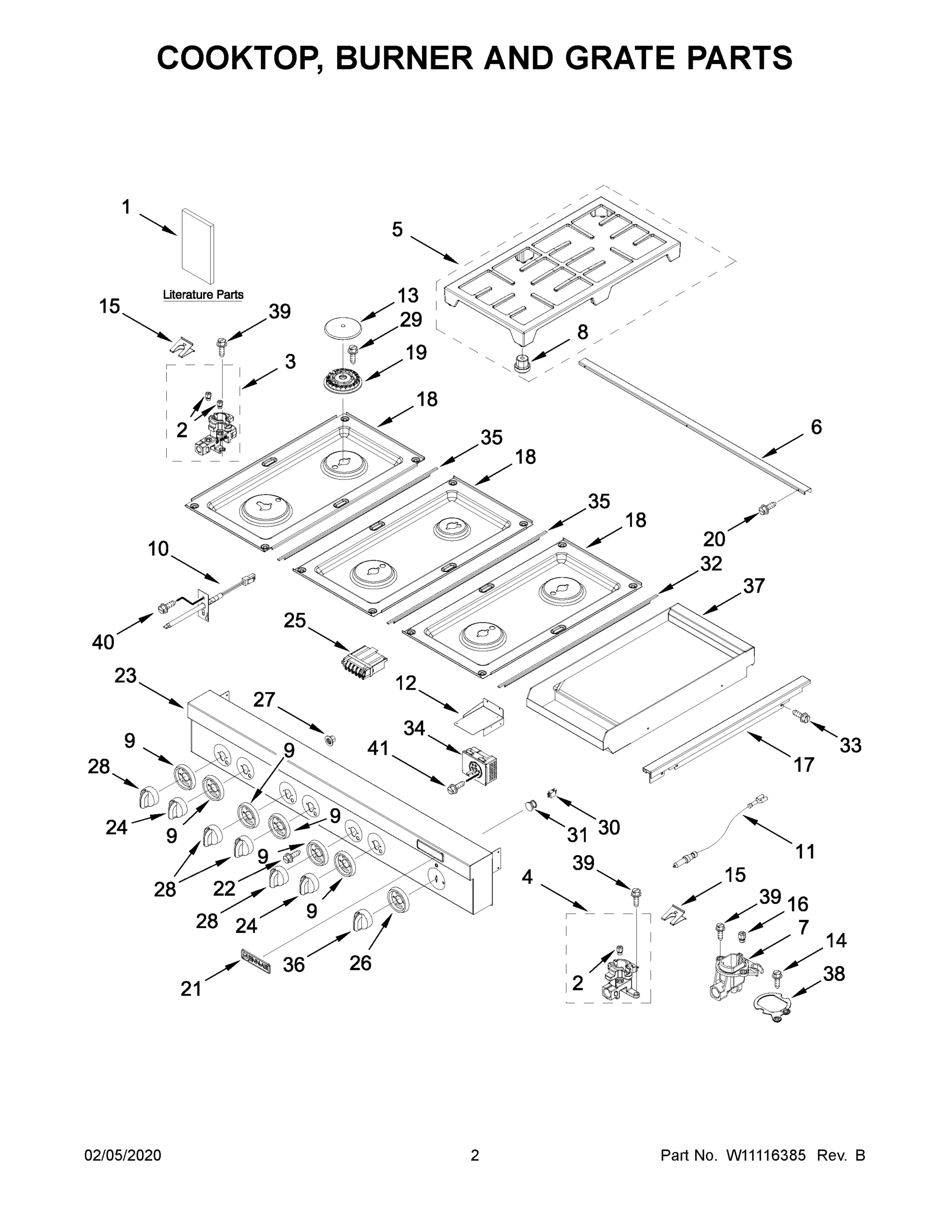 02 - COOKTOP, BURNER AND GRATE PARTS