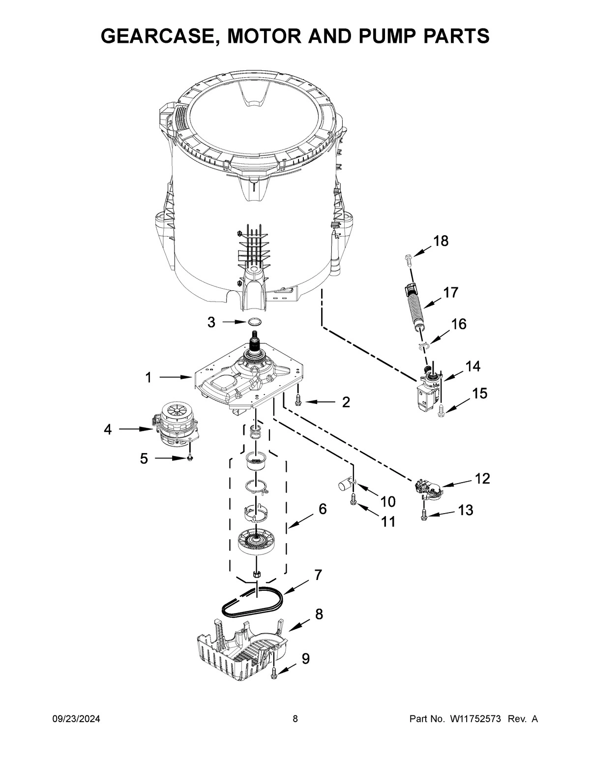 05 - GEARCASE, MOTOR AND PUMP PARTS