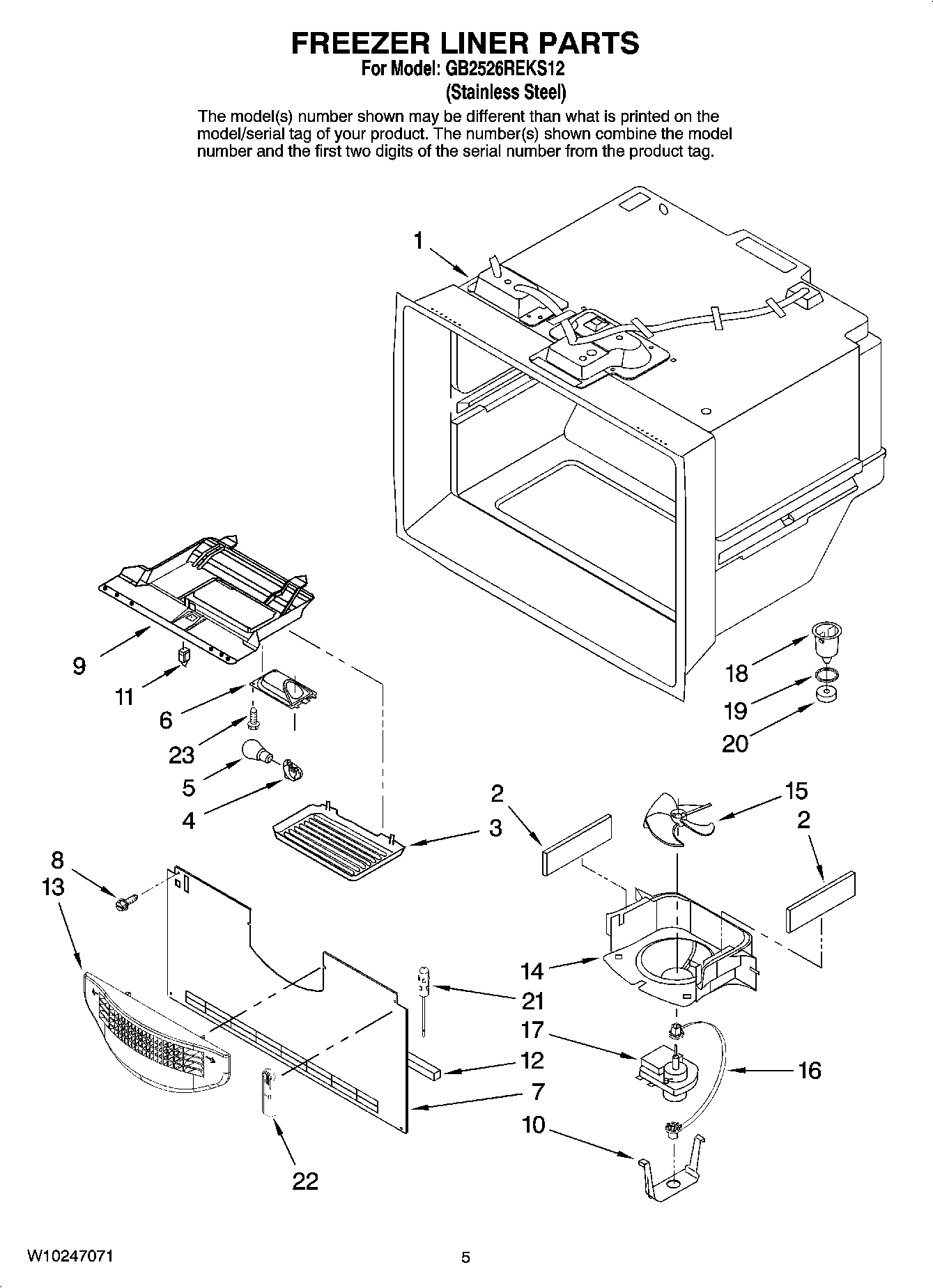 03 - FREEZER LINER PARTS