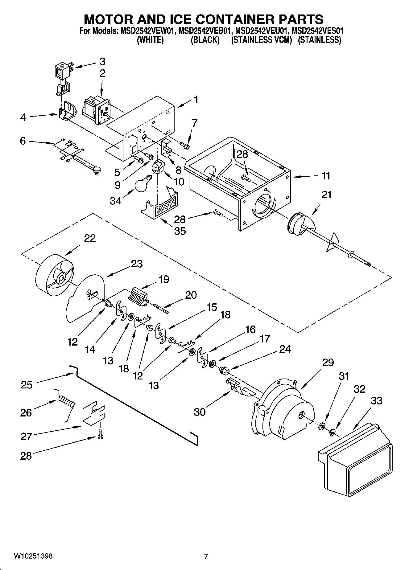 05 - MOTOR AND ICE CONTAINER PARTS
