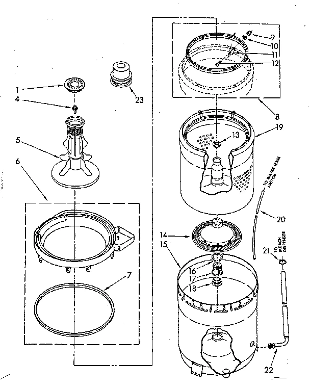 AGITATOR, BASKET AND TUB PARTS