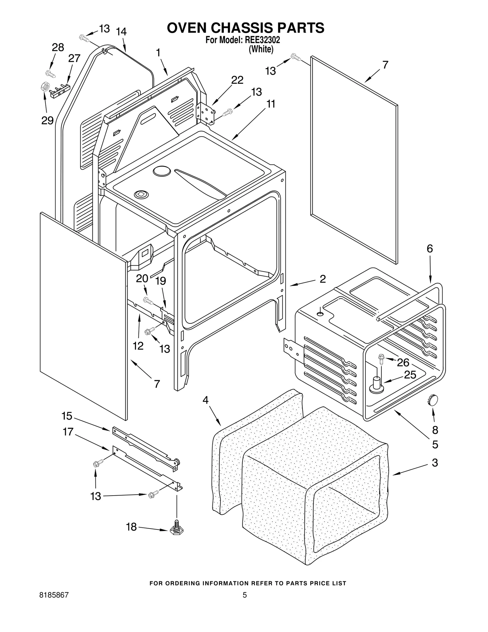 OVEN CHASSIS PARTS