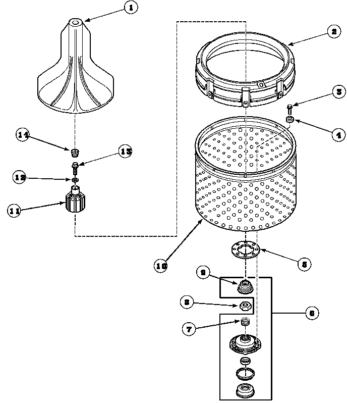 02 - AGITATOR/DRIVE BELL/SEAL KIT/TUB & HUB