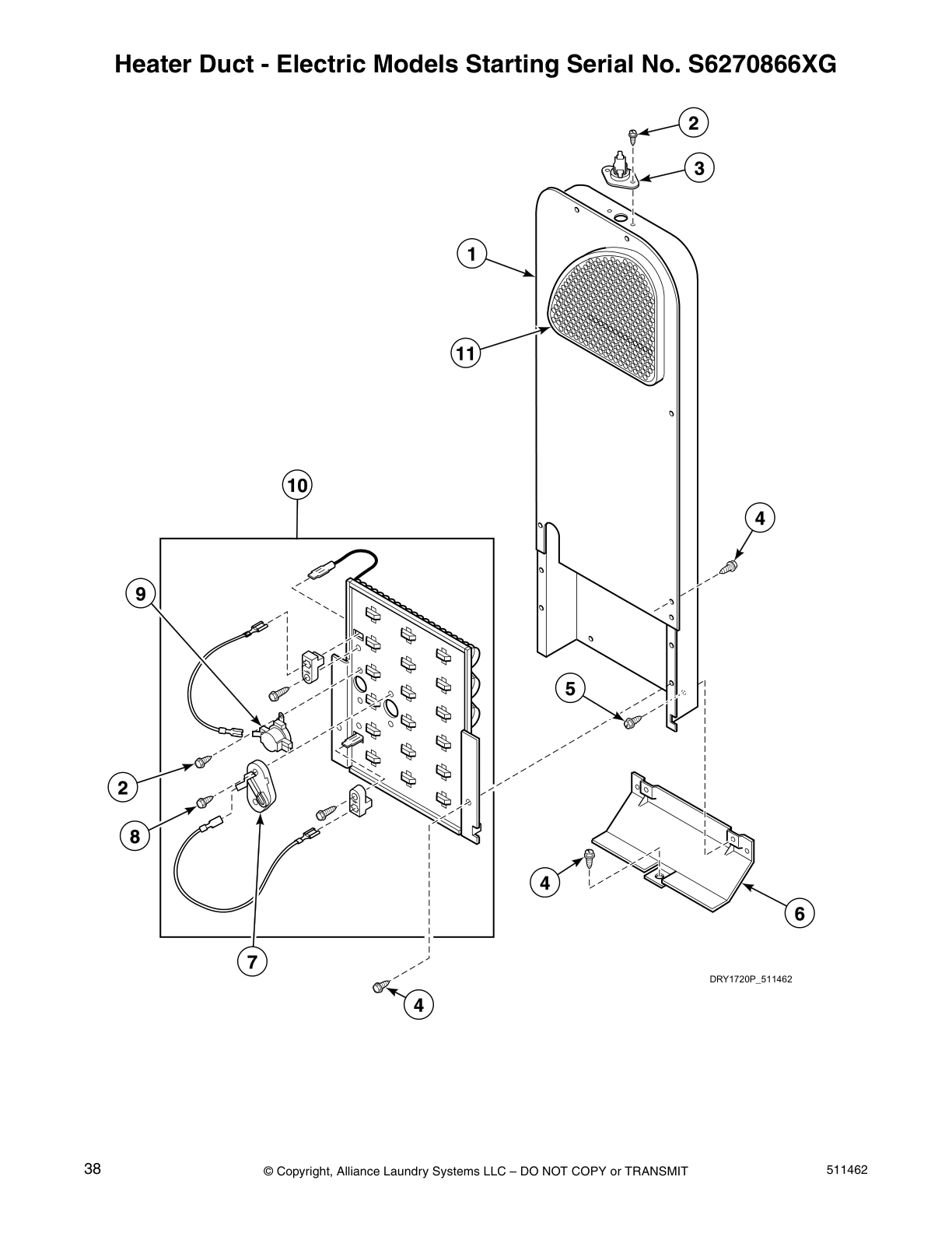 Heater Duct - Electric Models Starting Serial No. S6270866XG