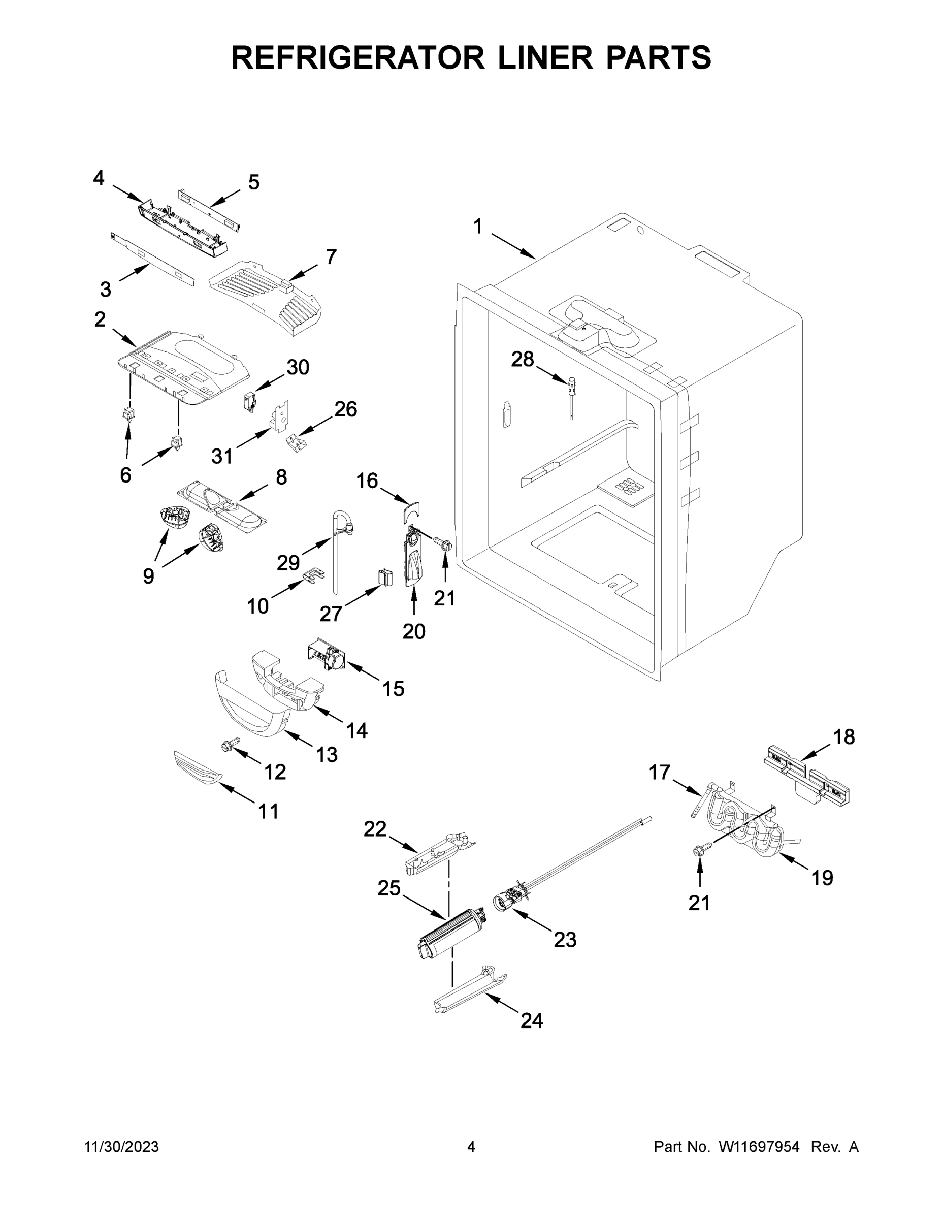 03 - REFRIGERATOR LINER PARTS