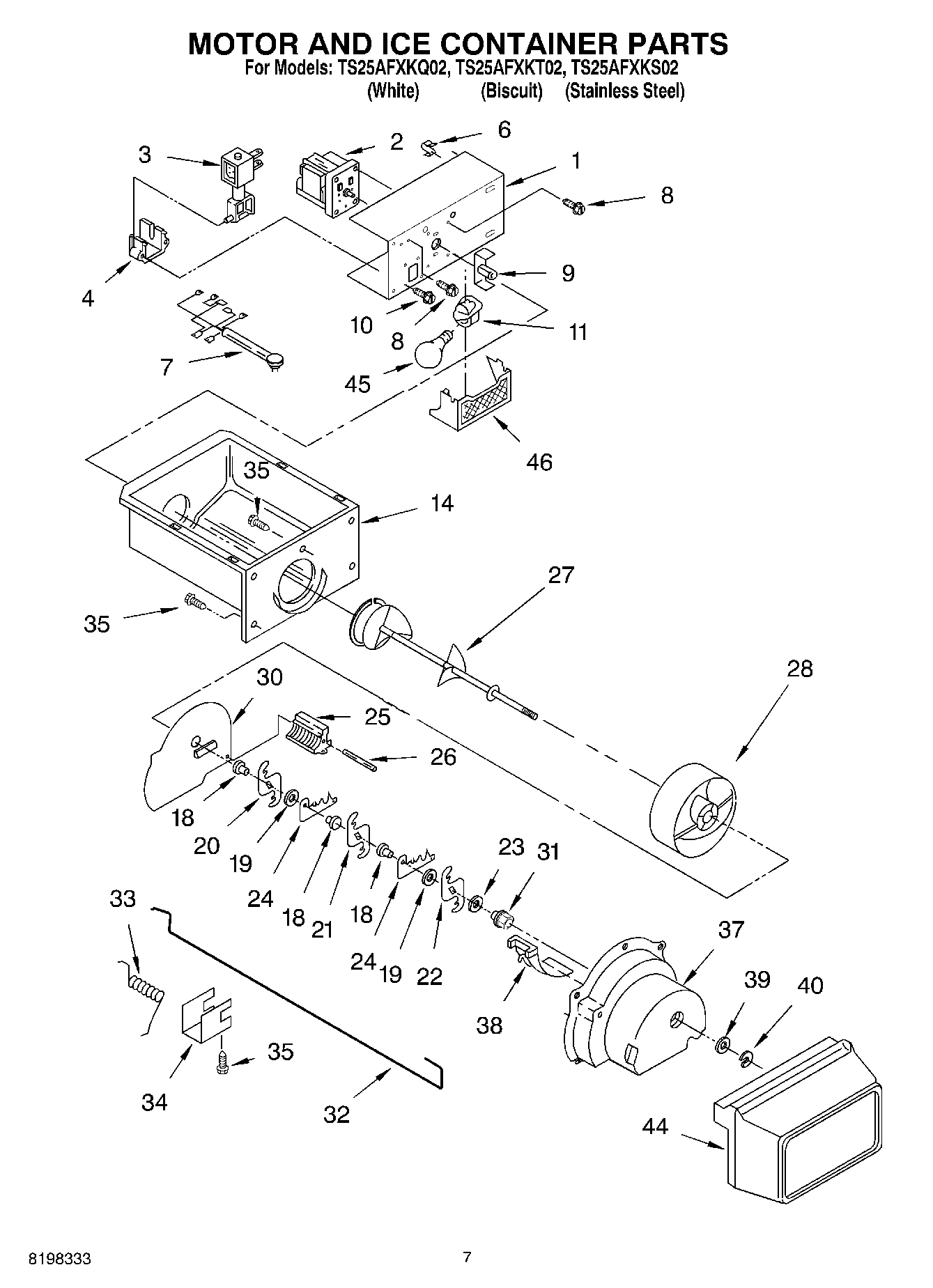 05 - MOTOR AND ICE CONTAINER PARTS