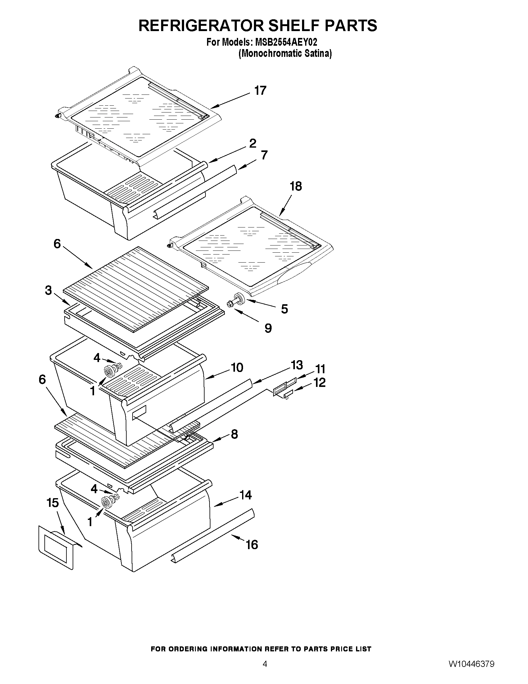03 - REFRIGERATOR SHELF PARTS