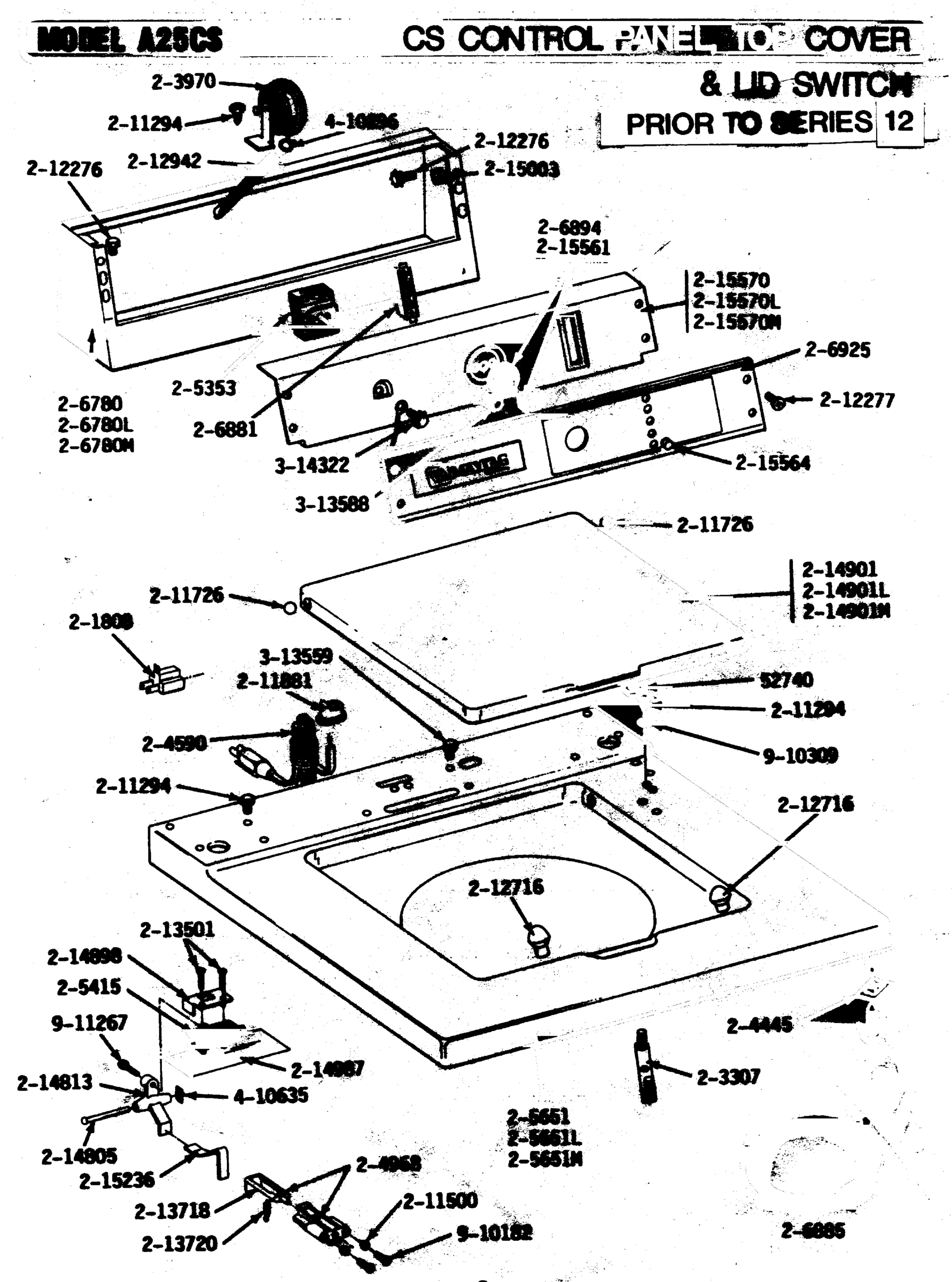 01 - CONTROL PANEL, TOP CVR & LID SWTCH (00)