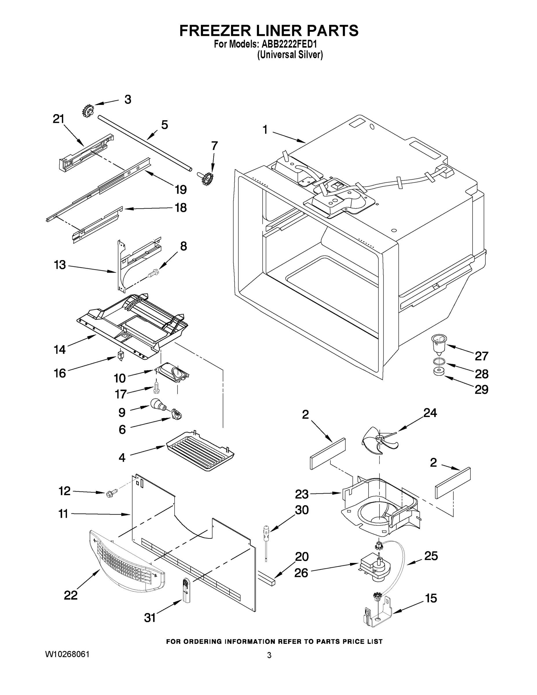 02 - FREEZER LINER PARTS