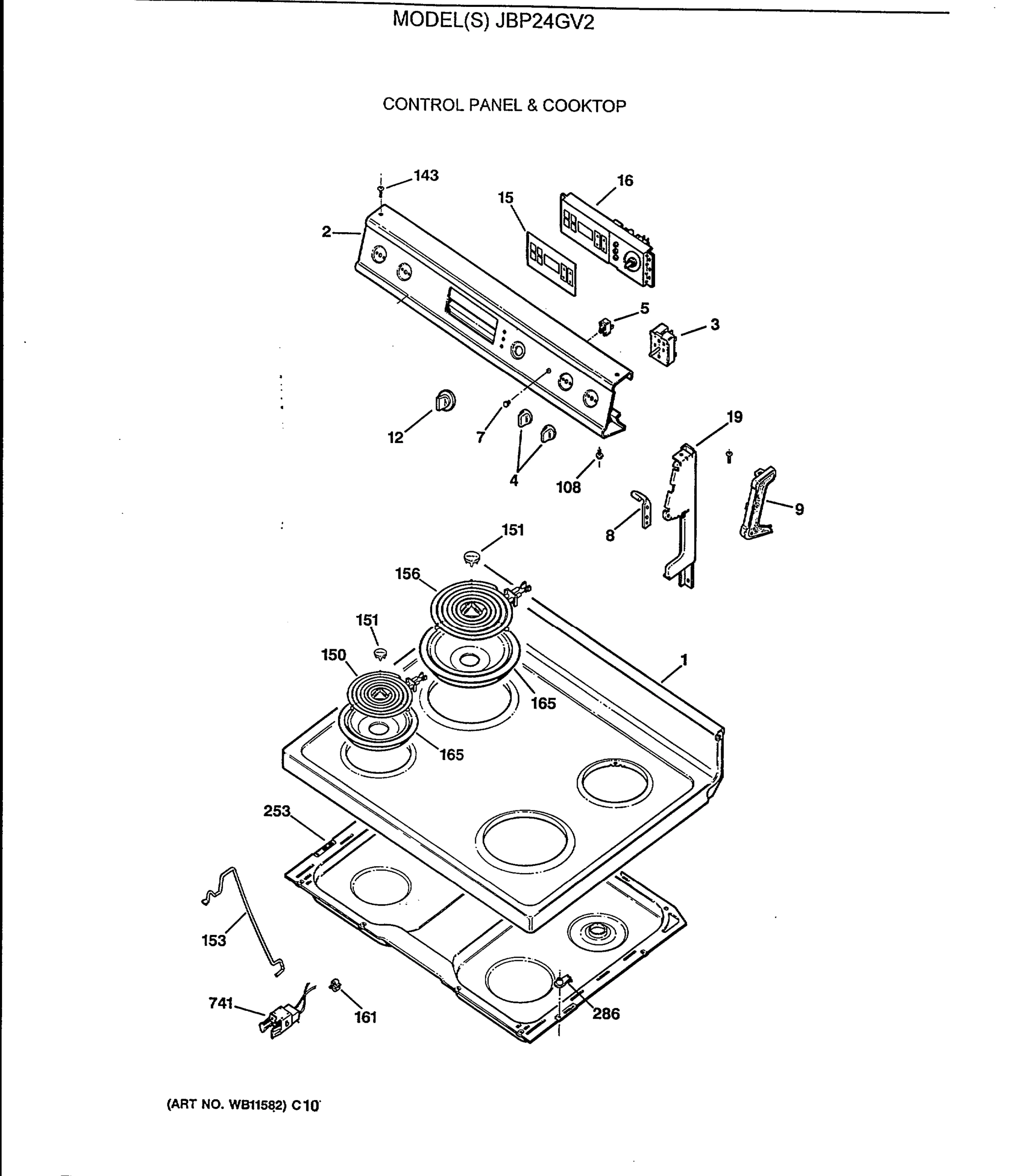 CONTROL PANEL & COOKTOP