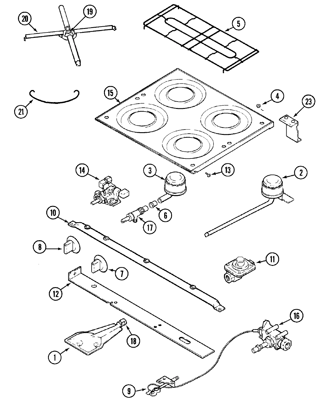 03 - TOP & BURNER ASSEMBLY