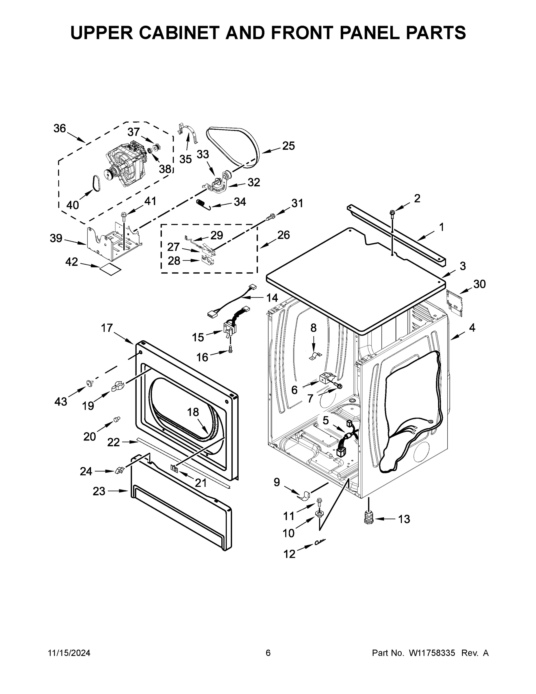 04 - UPPER CABINET AND FRONT PANEL PARTS