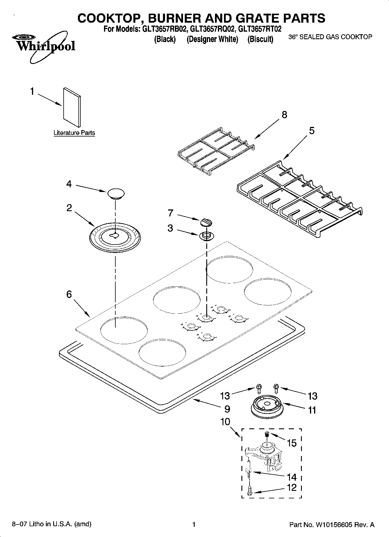 01 - COOKTOP, BURNER AND GRATE PARTS